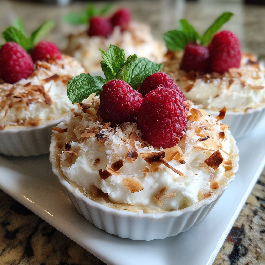 Raspberry Coconut Ricotta Trifle Cups