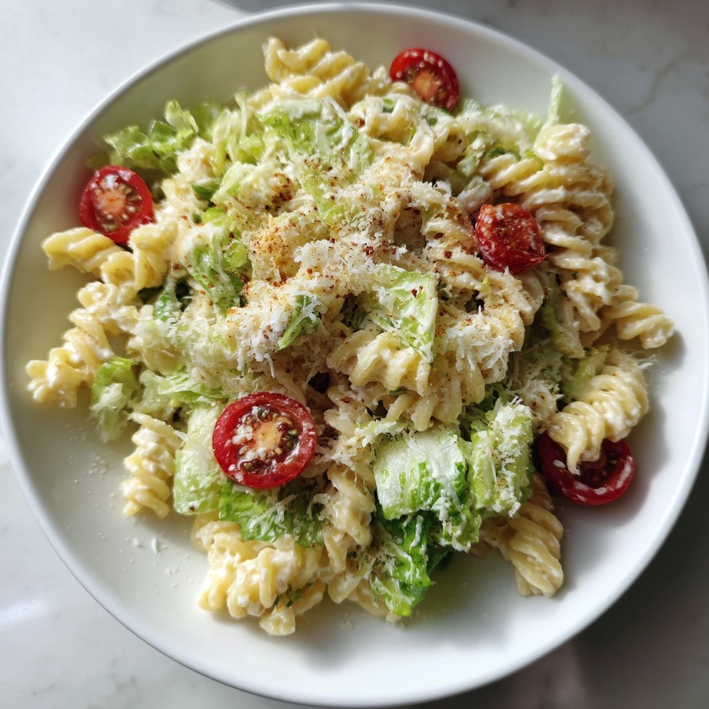 Whipped Ricotta Caesar Pasta Salad