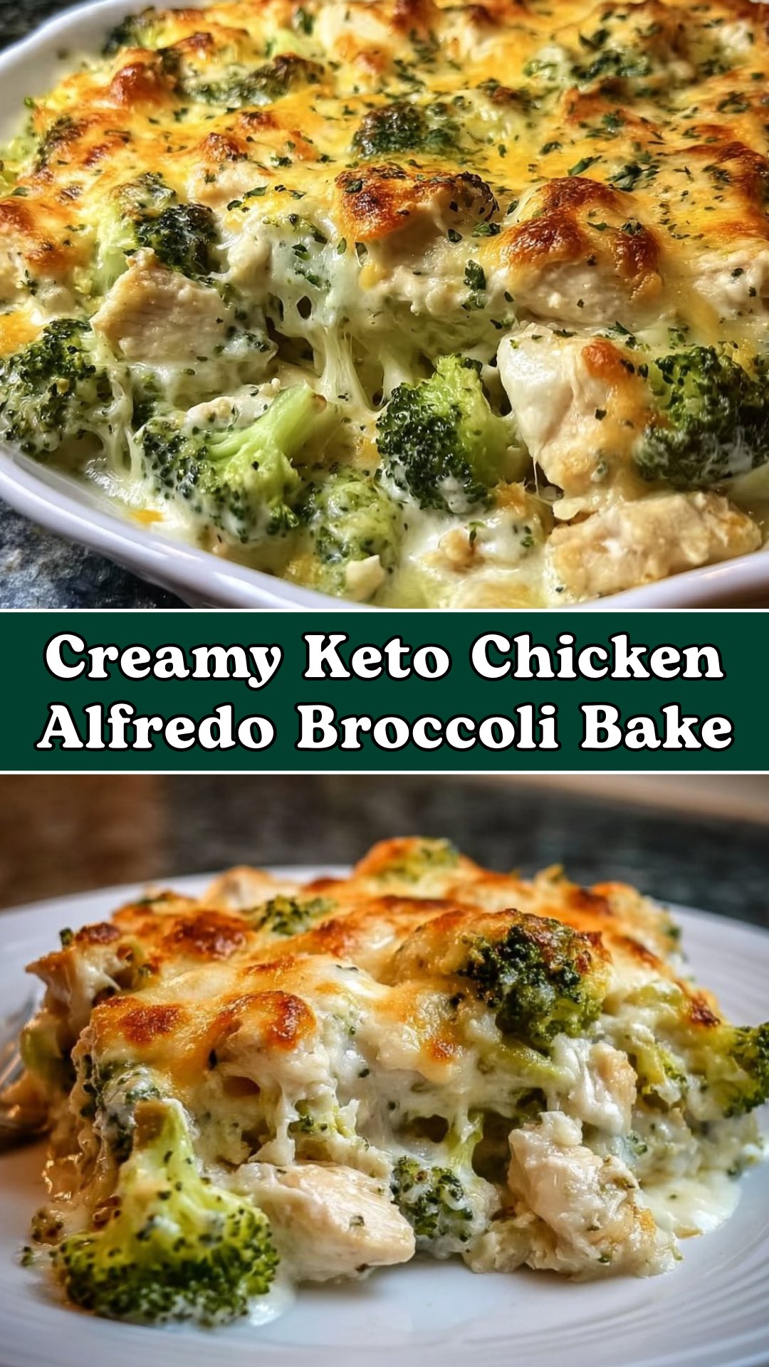 Creamy Keto Chicken Alfredo Broccoli Bake