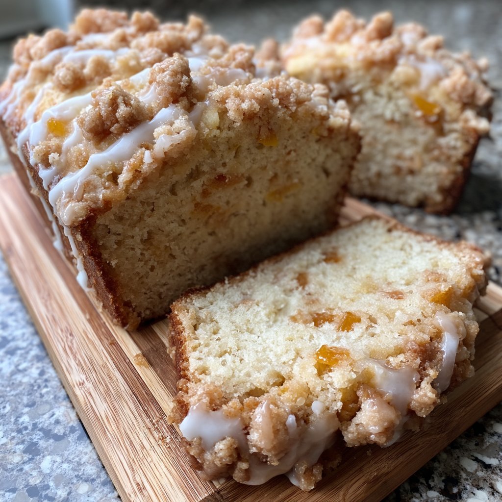 Apricot Crumb Loaf with Vanilla Glaze
