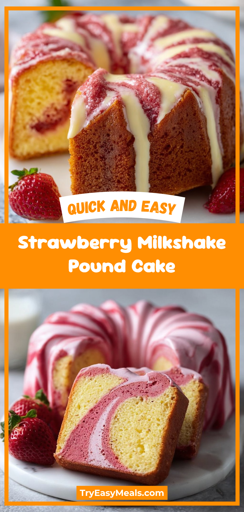 Strawberry Milkshake Pound Cake
