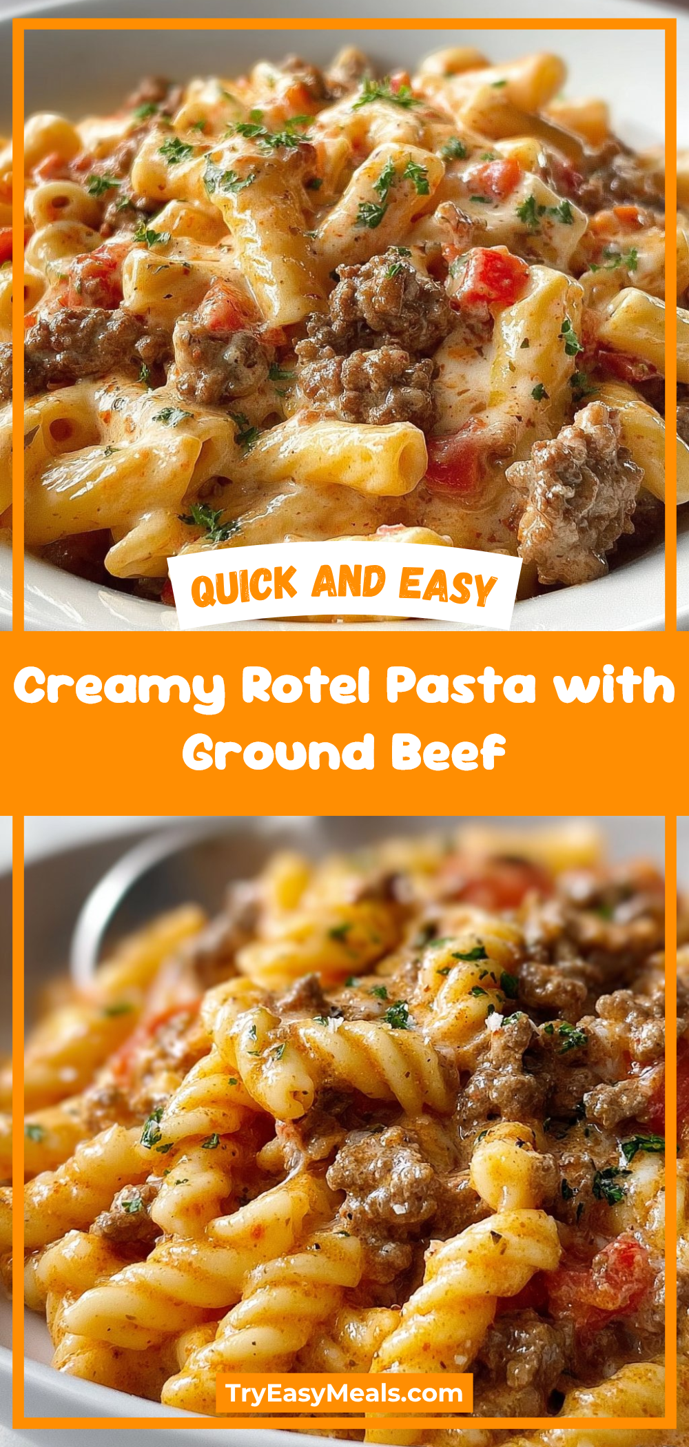 Creamy Rotel Pasta with Ground Beef
