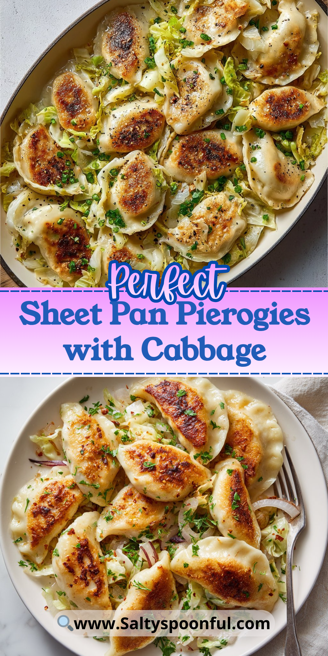 Sheet Pan Pierogies with Cabbage