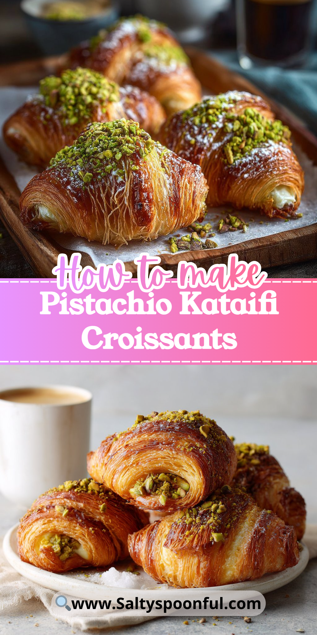 Pistachio Kataifi Croissants