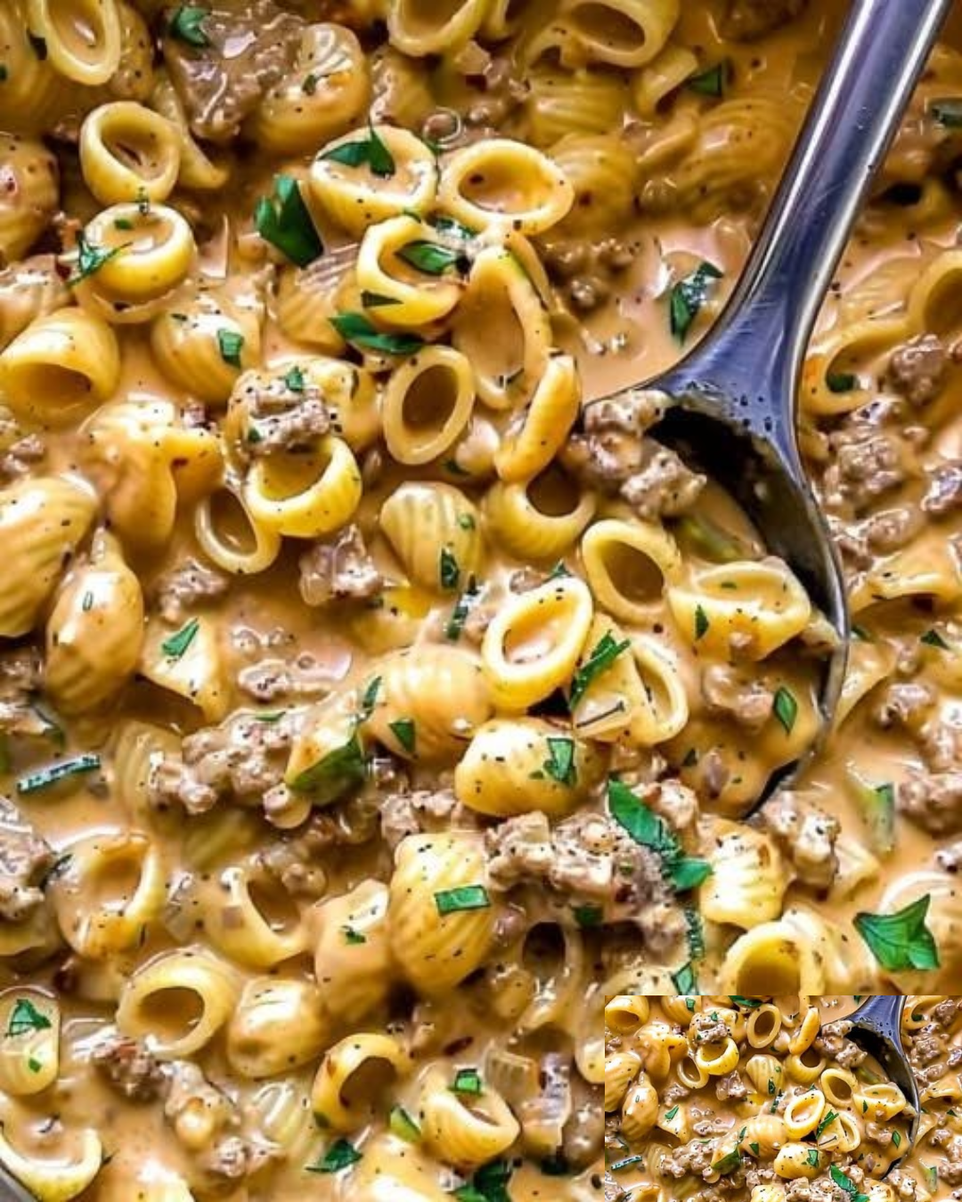 Creamy Cheddar Beef Pasta