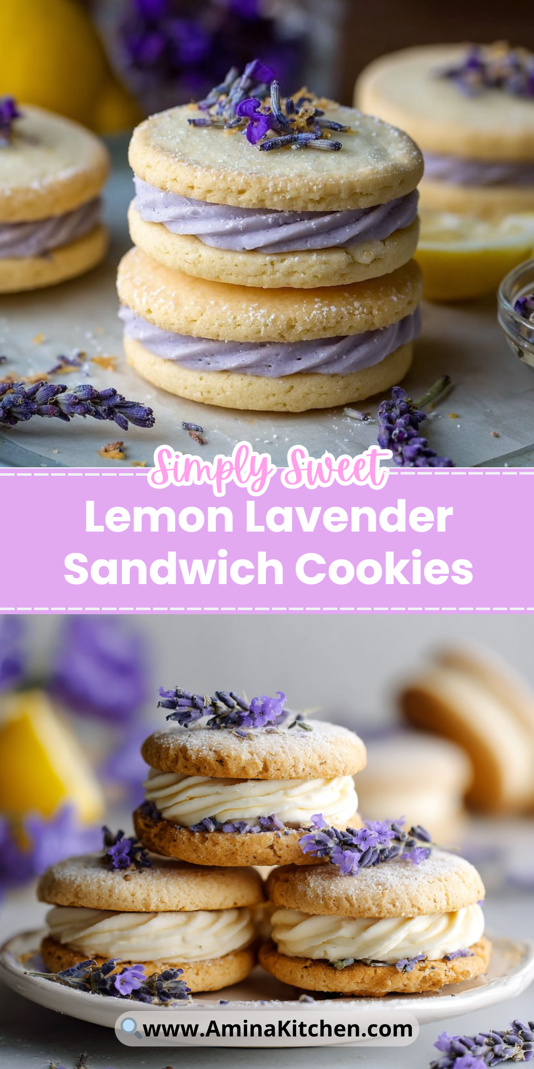 Lemon Lavender Sandwich Cookies