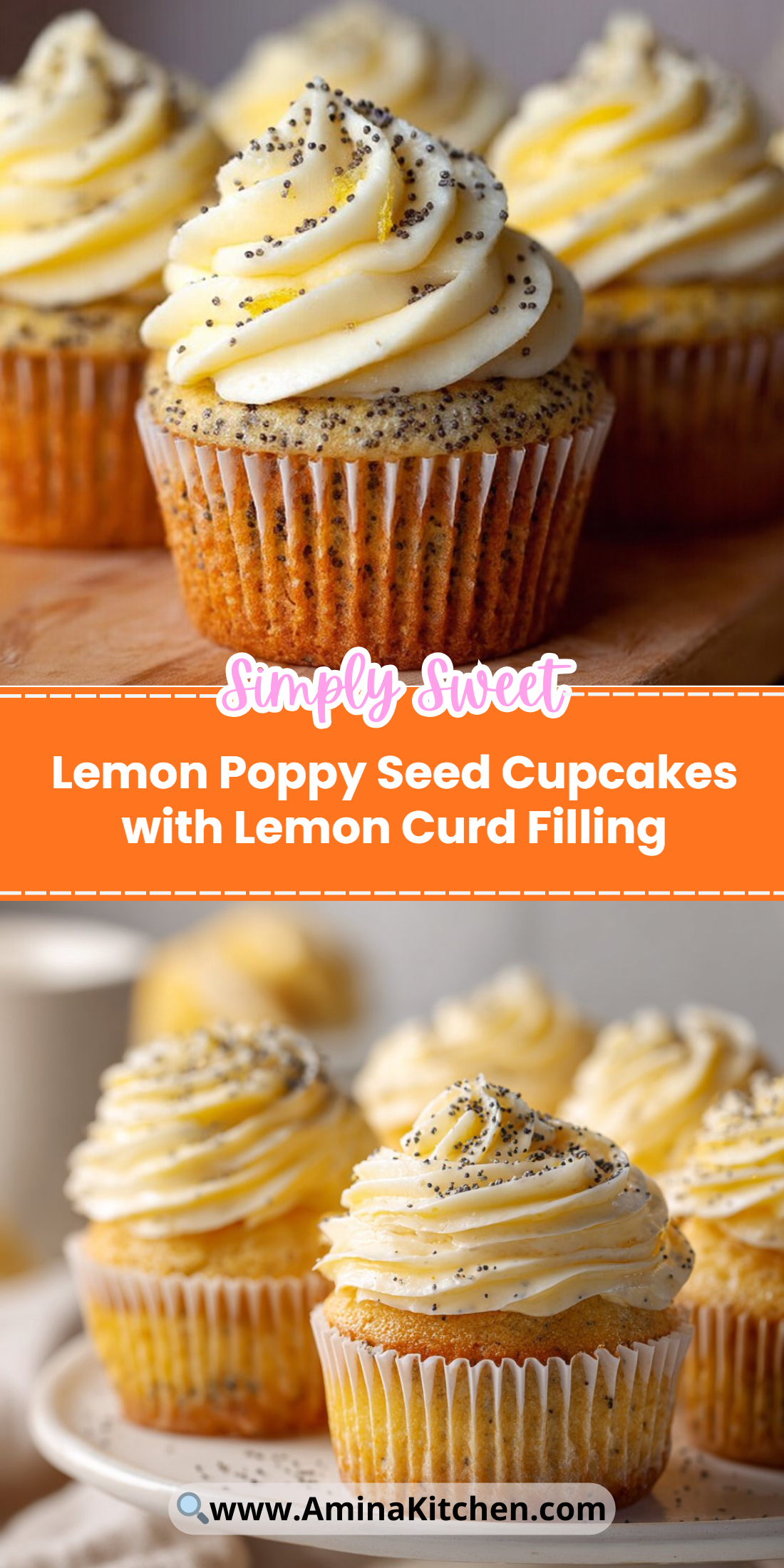 Lemon Poppy Seed Cupcakes with Lemon Curd Filling