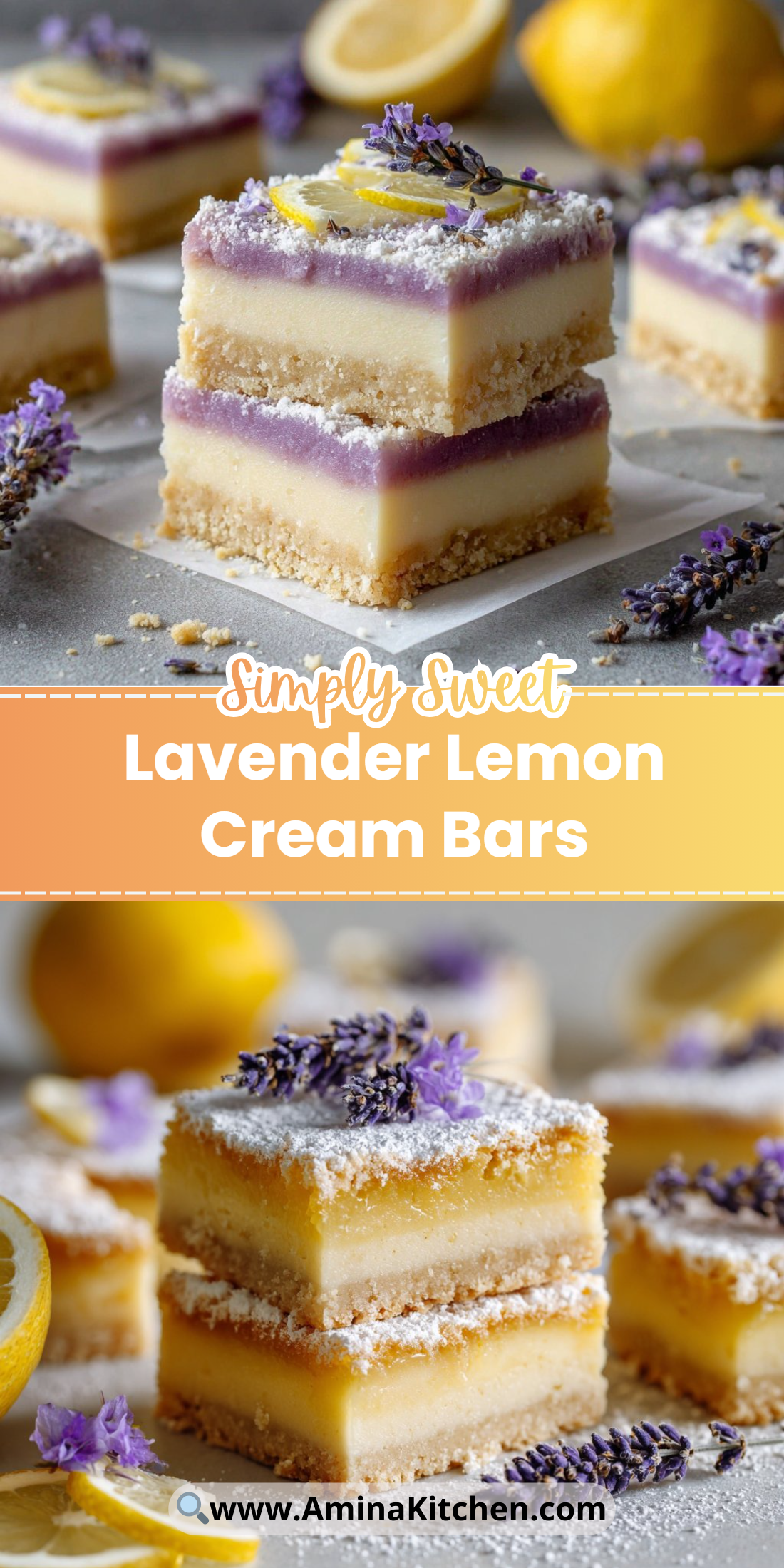 Lavender Lemon Cream Bars