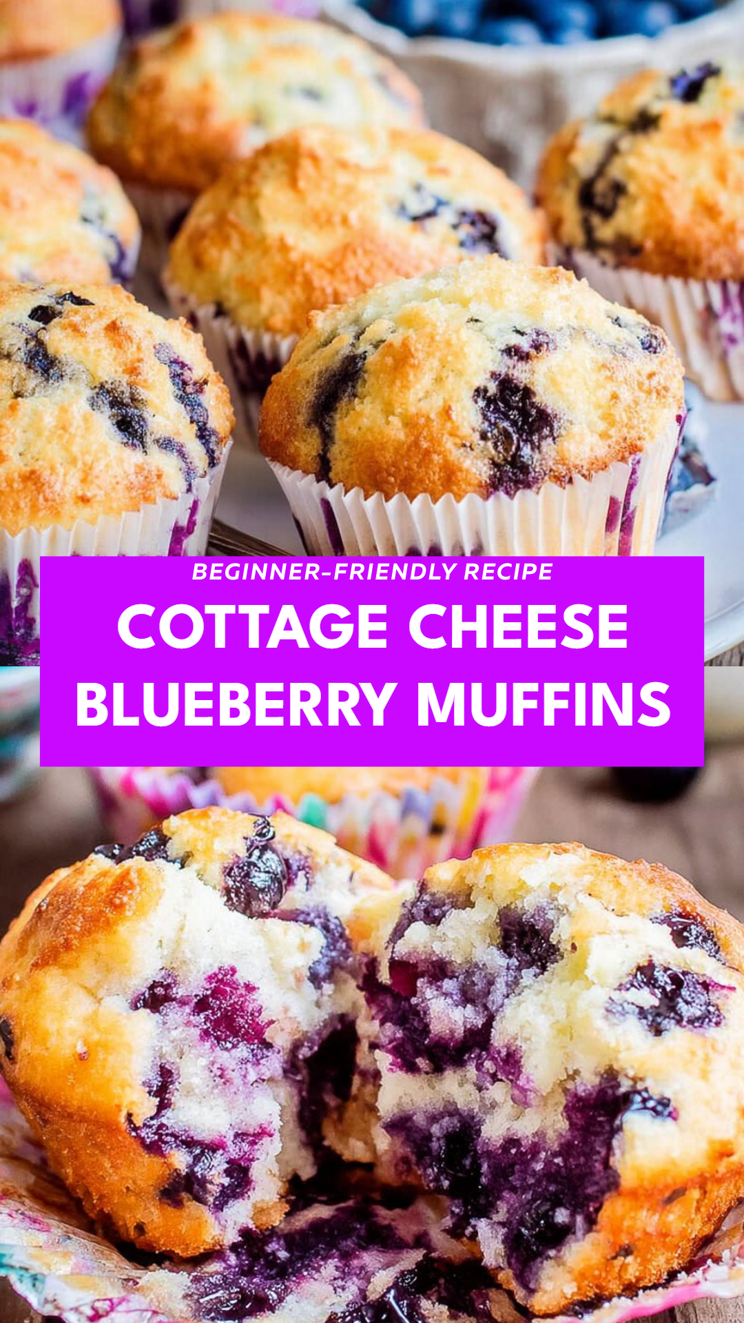 Cottage Cheese Blueberry Muffins