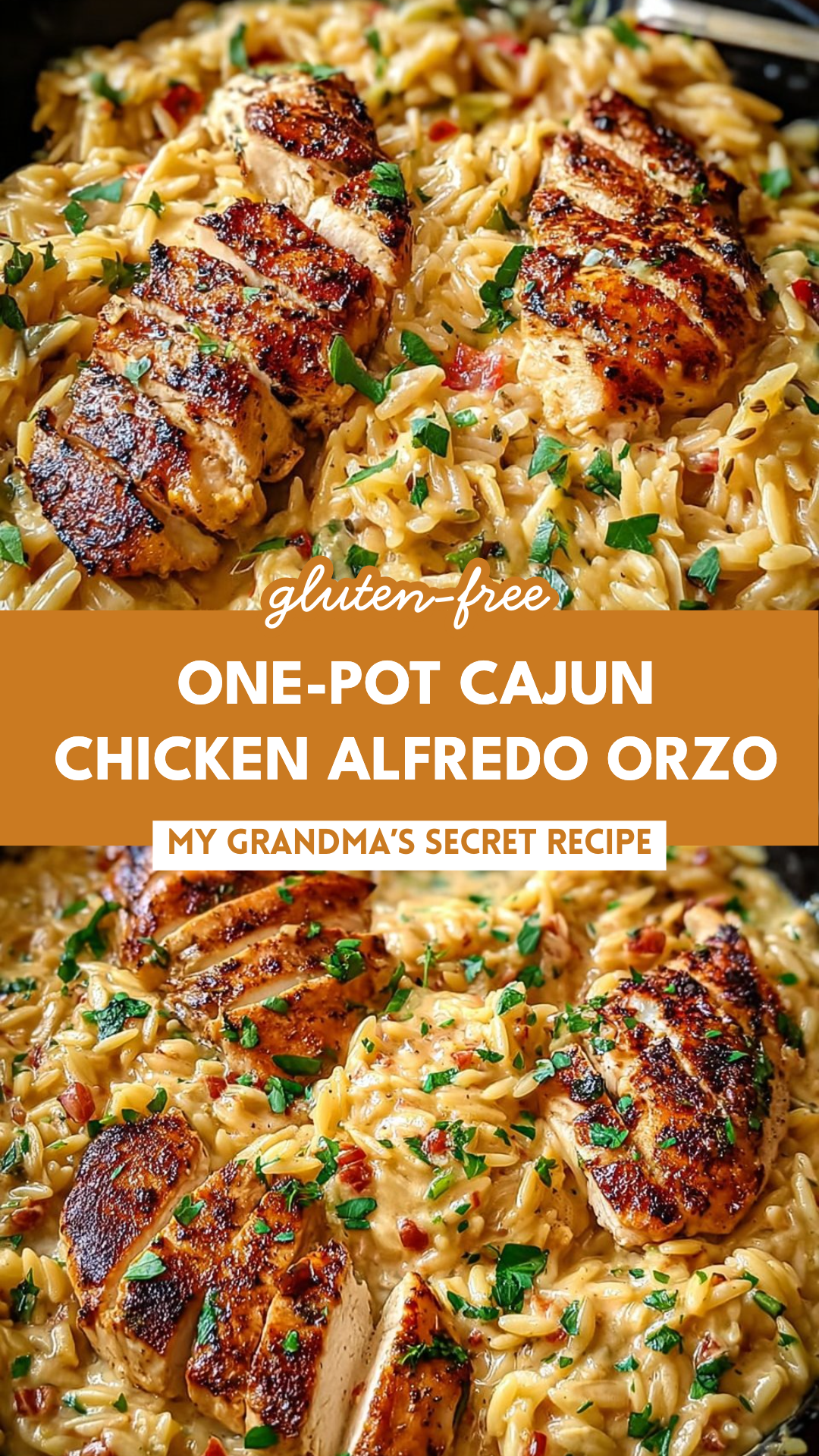 One-Pot Cajun Chicken Alfredo Orzo