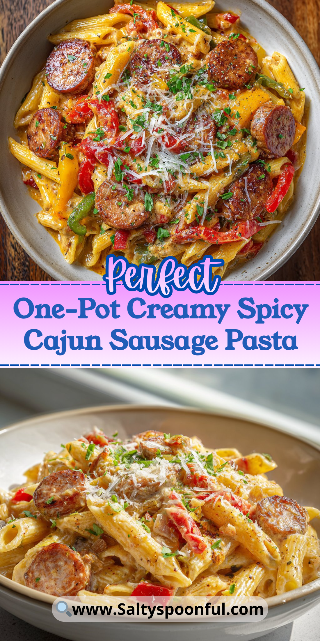 One-Pot Creamy Spicy Cajun Sausage Pasta