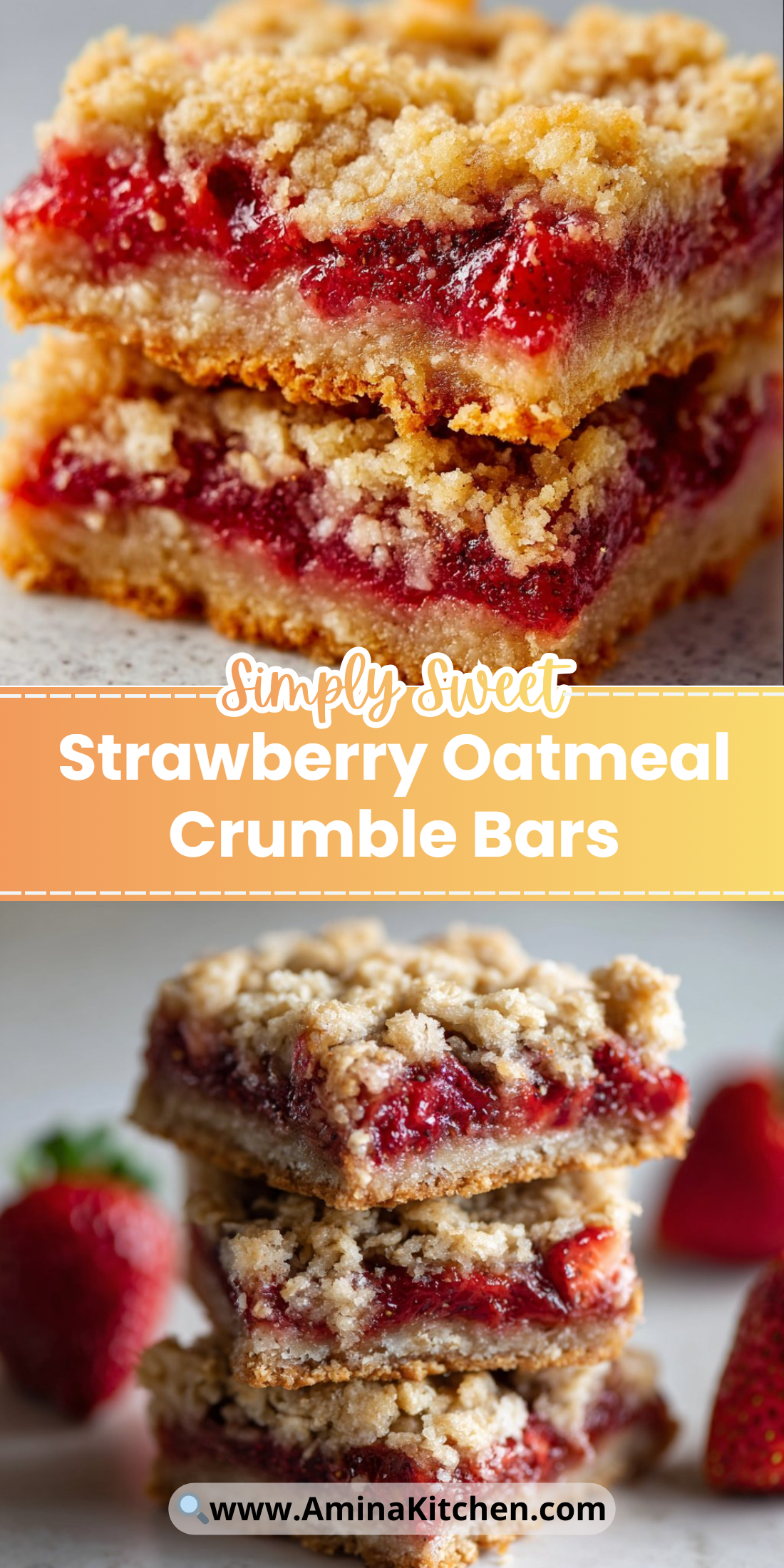 Strawberry Oatmeal Crumble Bars