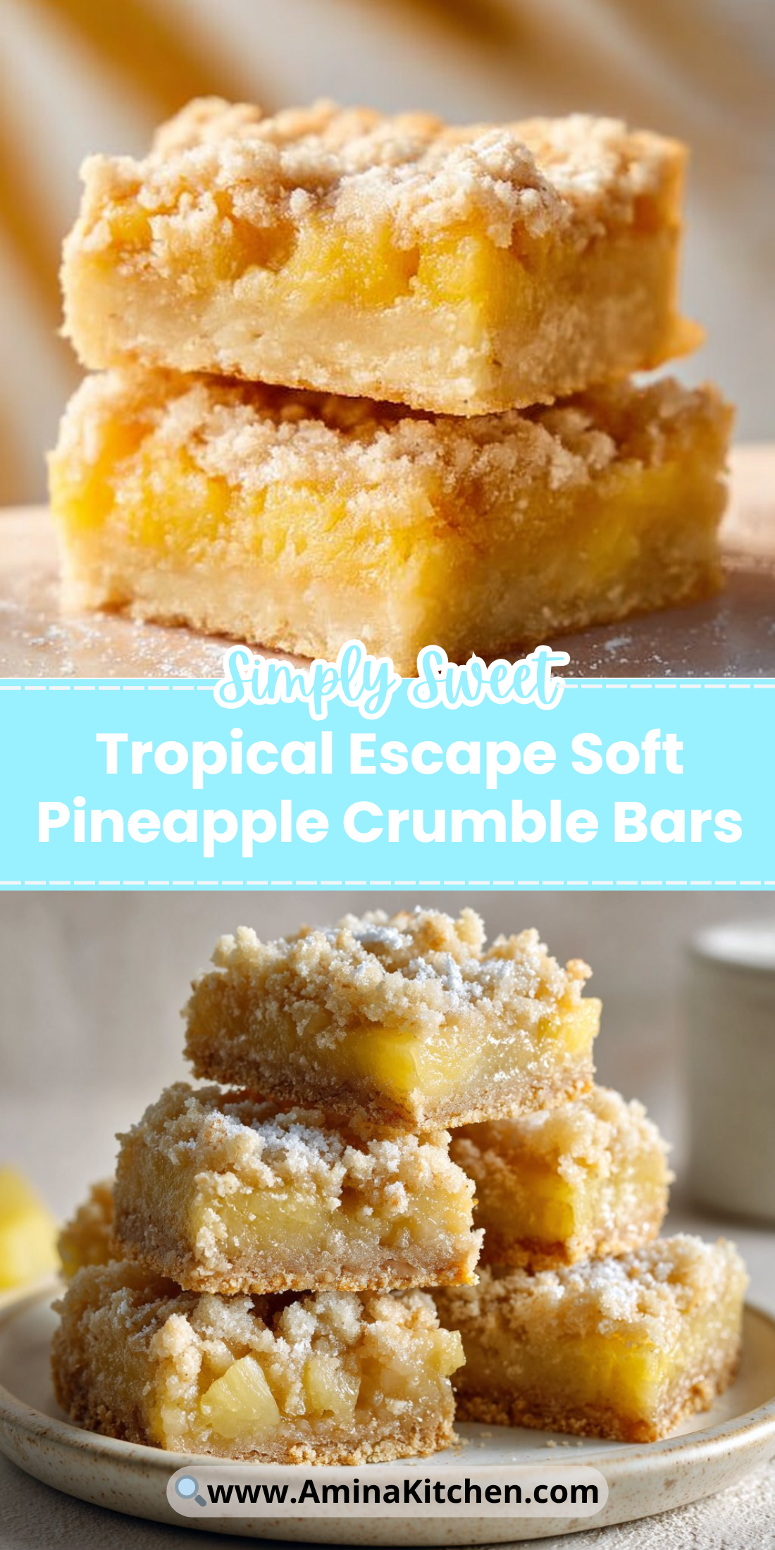 Tropical Escape Soft Pineapple Crumble Bars
