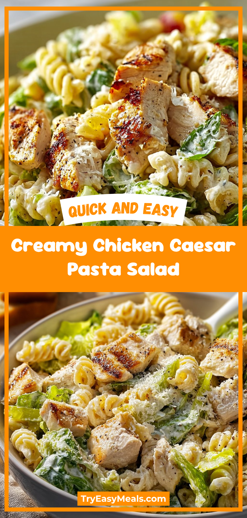 Creamy Chicken Caesar Pasta Salad