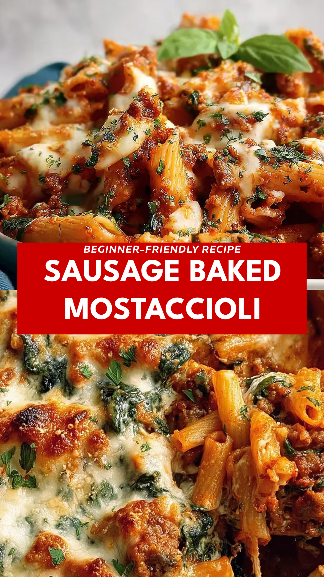 Sausage Baked Mostaccioli