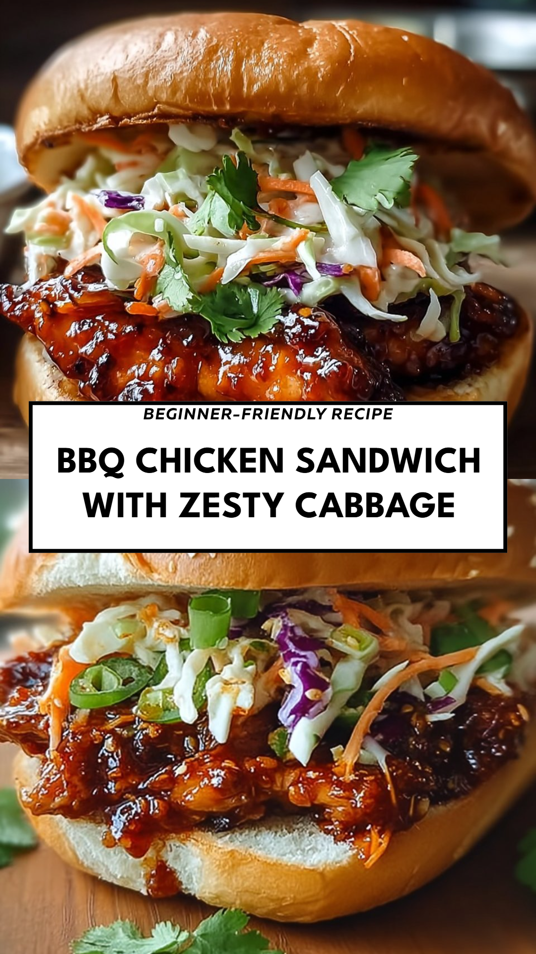 BBQ Chicken Sandwich with Zesty Cabbage