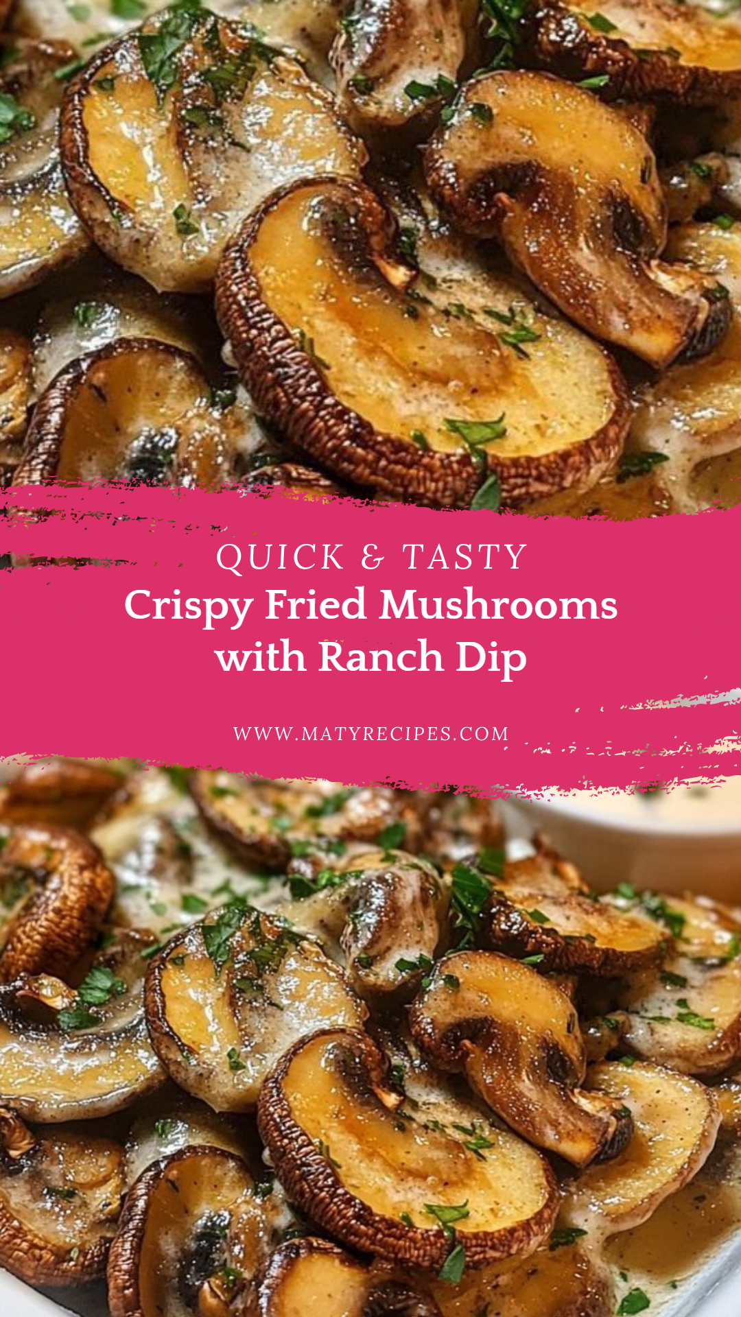 Crispy Fried Mushrooms with Ranch Dip
