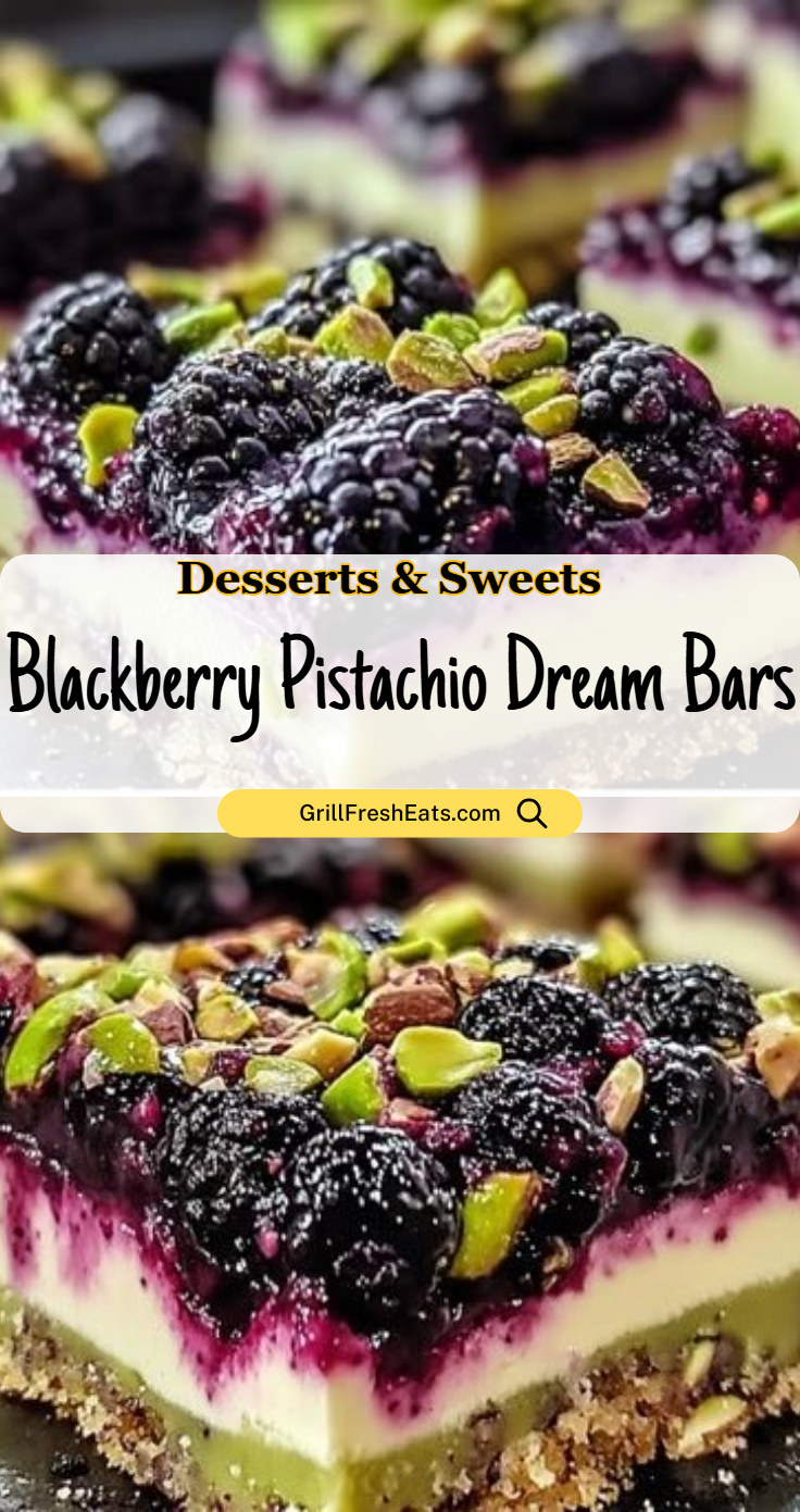 Blackberry Pistachio Dream Bars