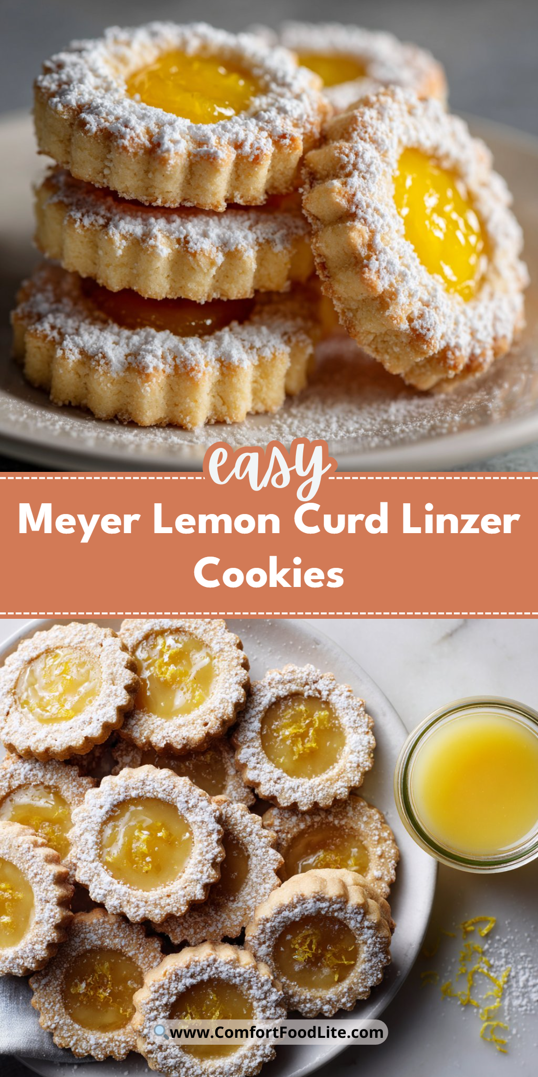 Meyer Lemon Curd Linzer Cookies