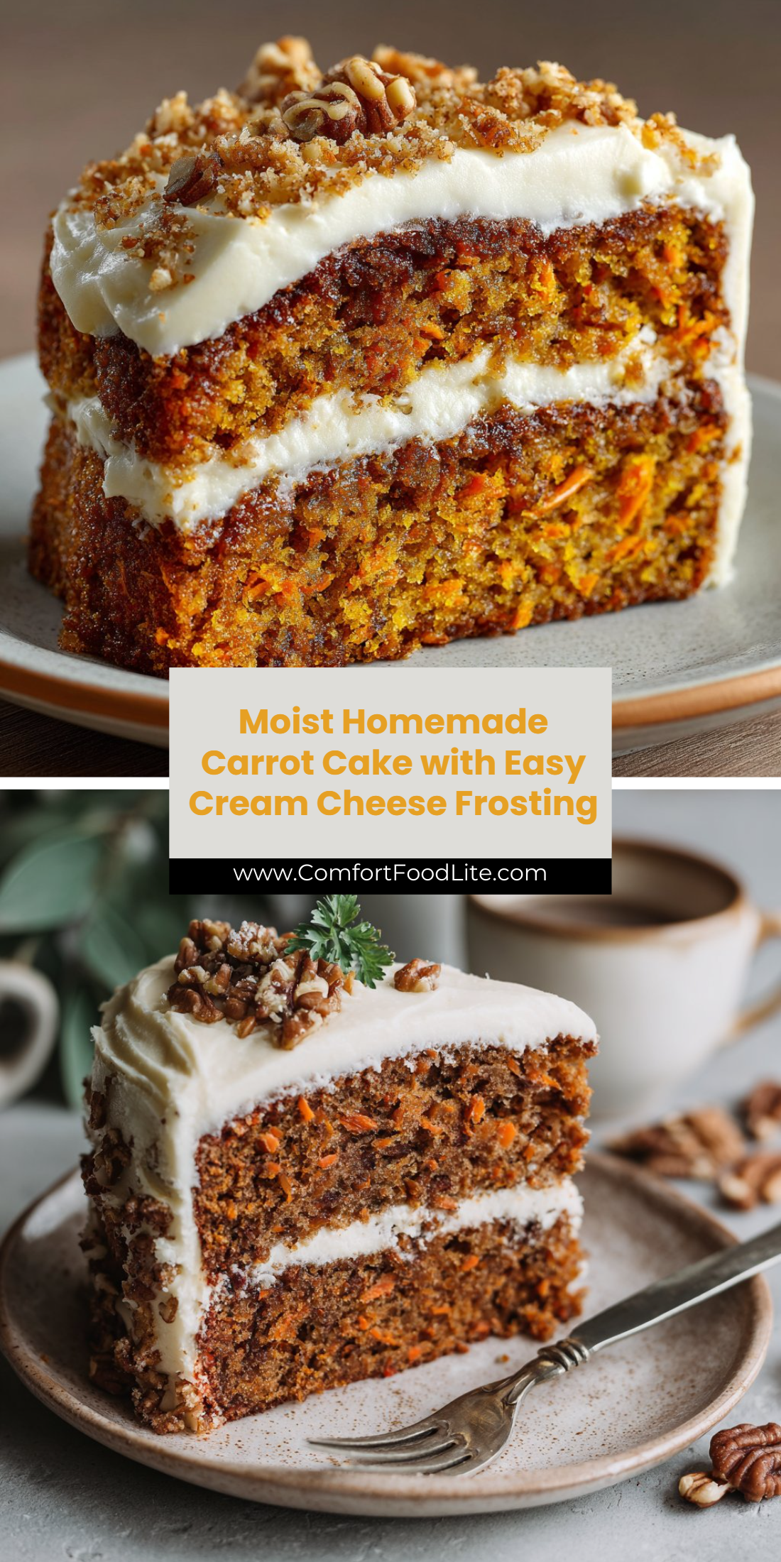 Moist Homemade Carrot Cake with Easy Cream Cheese Frosting