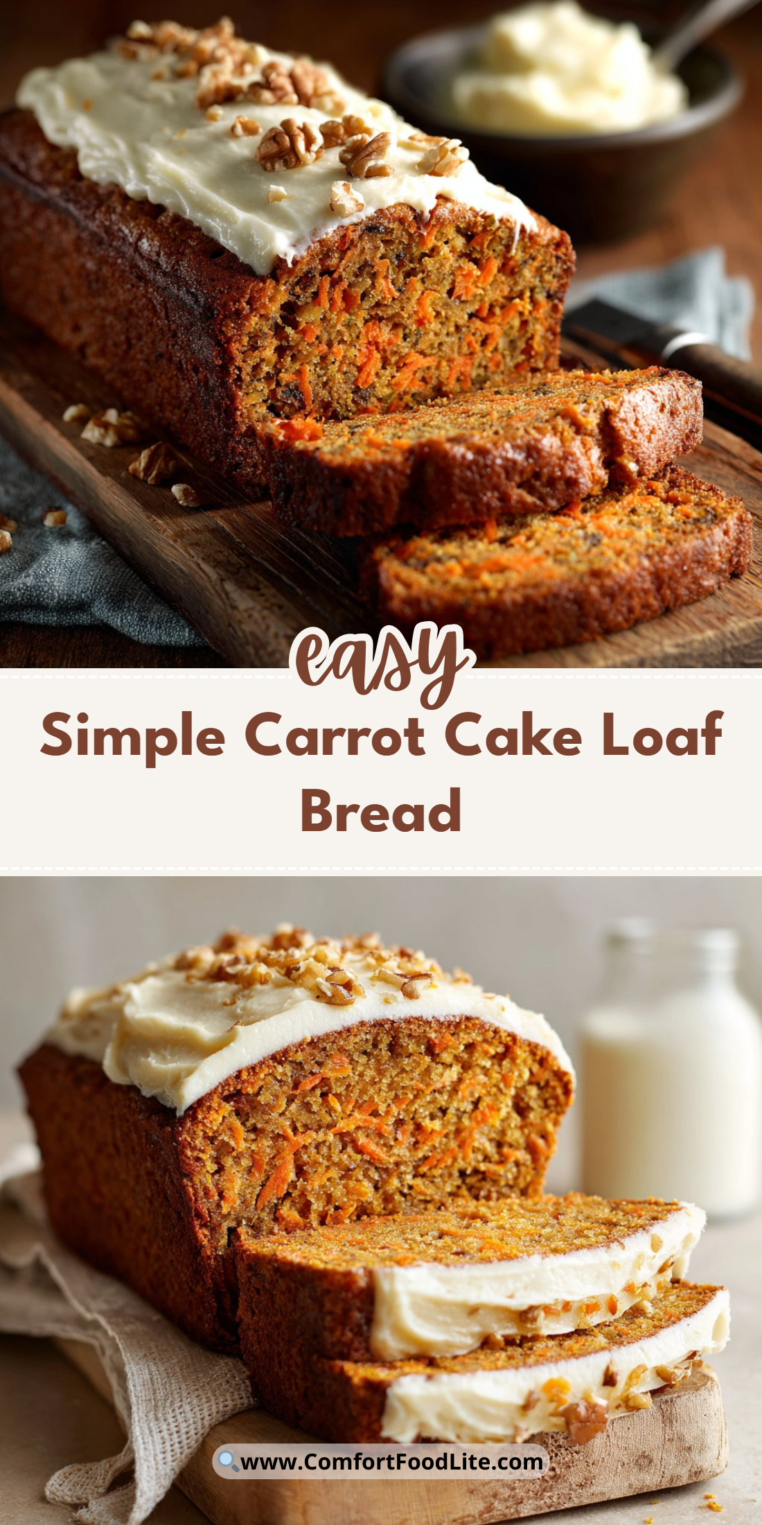 Simple Carrot Cake Loaf Bread