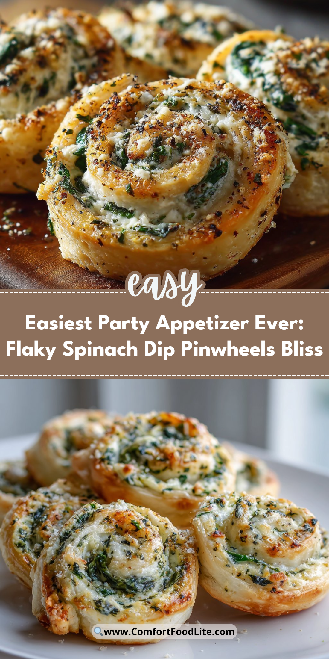 Easiest Party Appetizer Ever: Flaky Spinach Dip Pinwheels Bliss