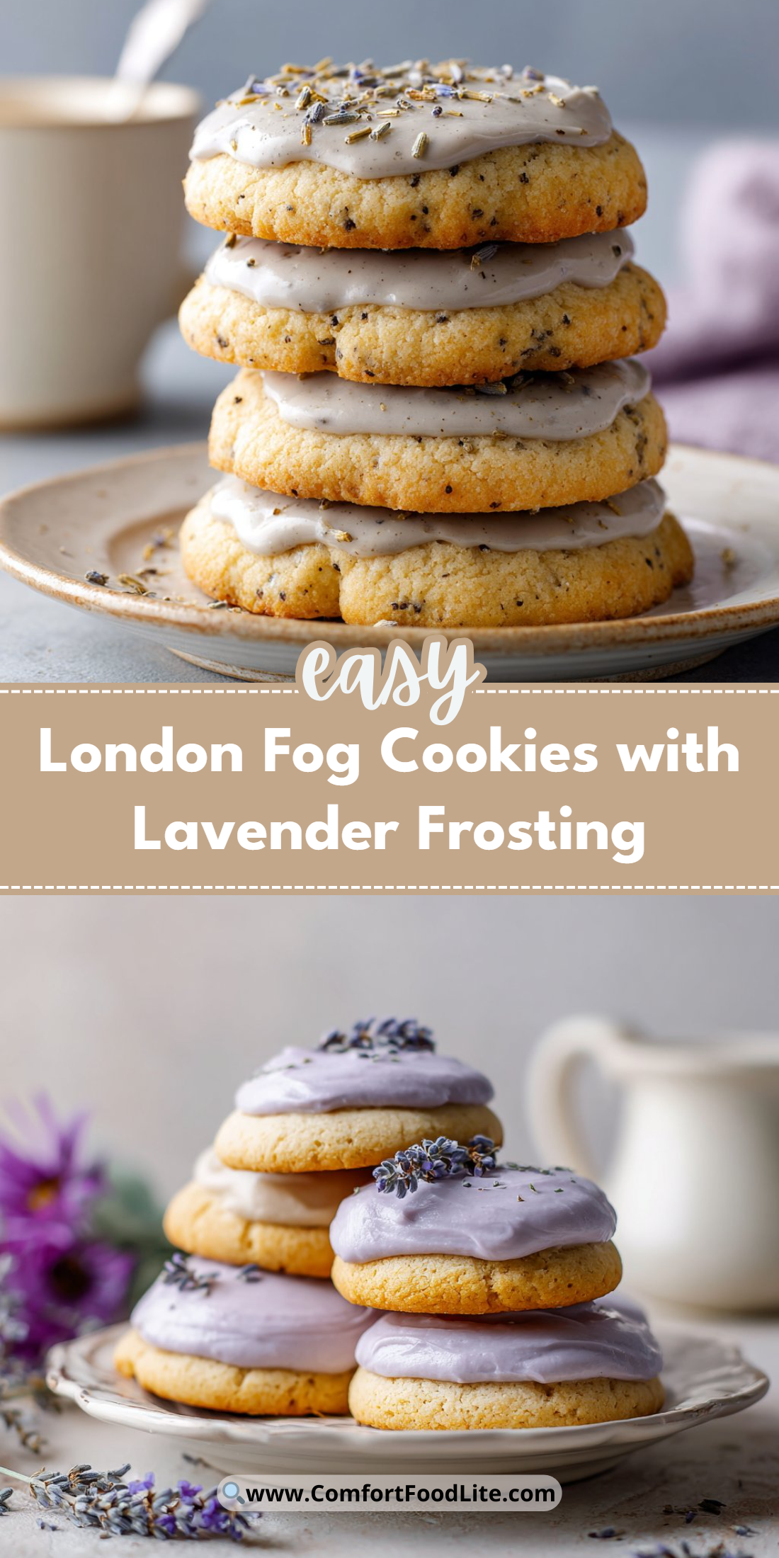 London Fog Cookies with Lavender Frosting