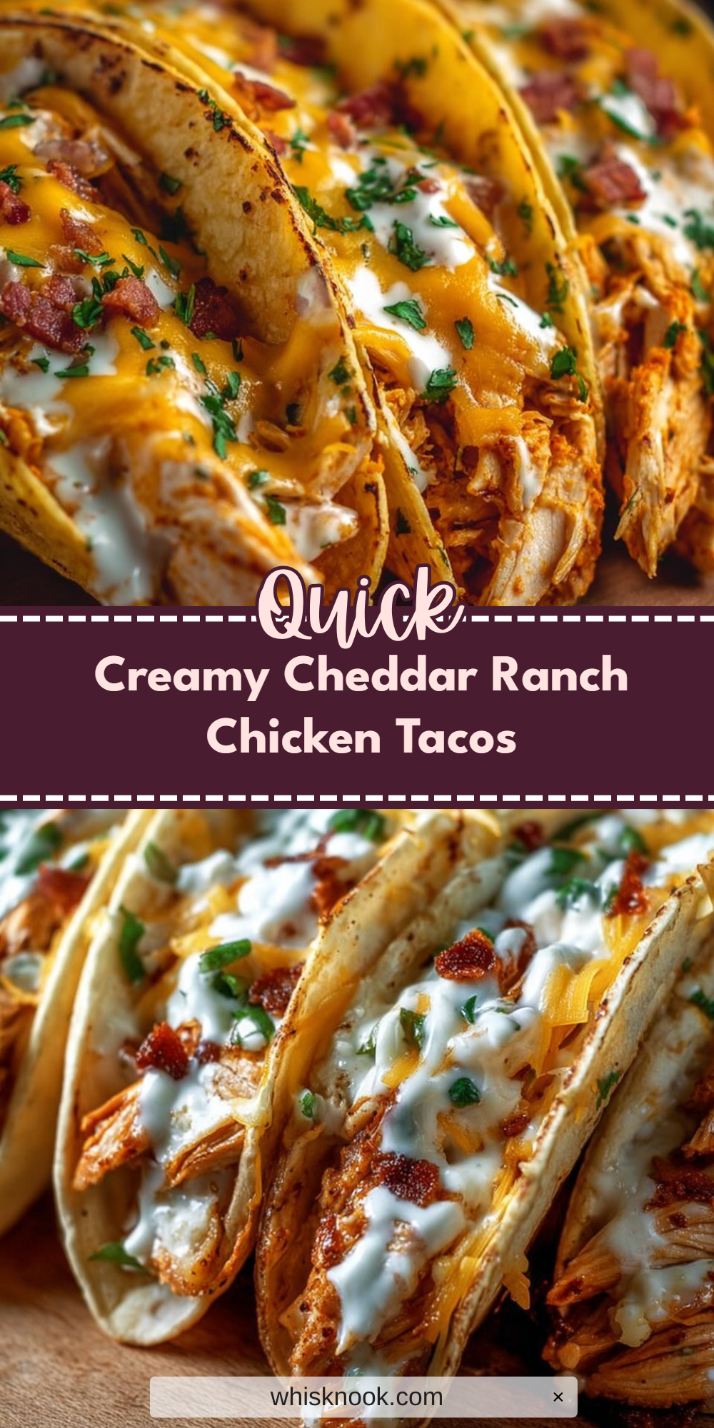 Creamy Cheddar Ranch Chicken Tacos