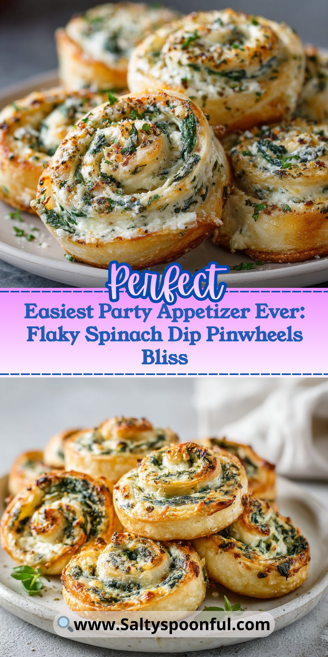 Easiest Party Appetizer Ever: Flaky Spinach Dip Pinwheels Bliss