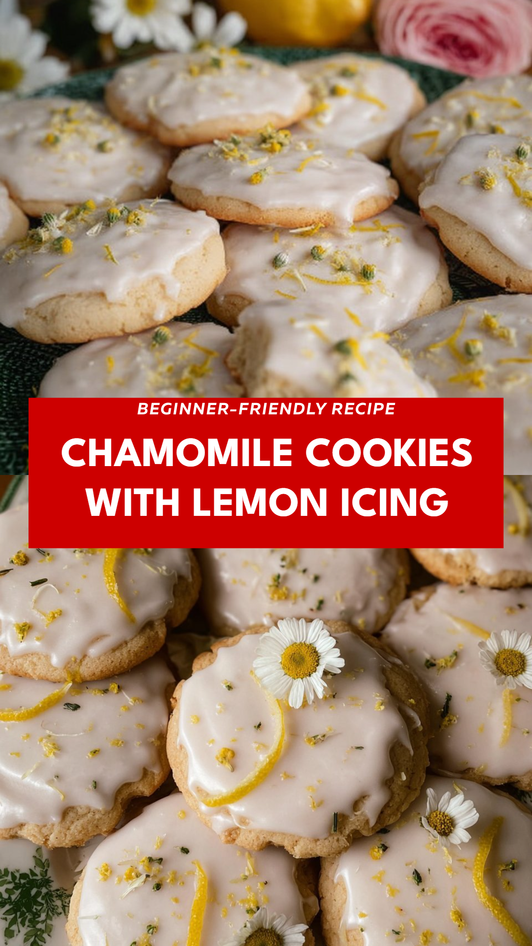 Chamomile Cookies with Lemon Icing