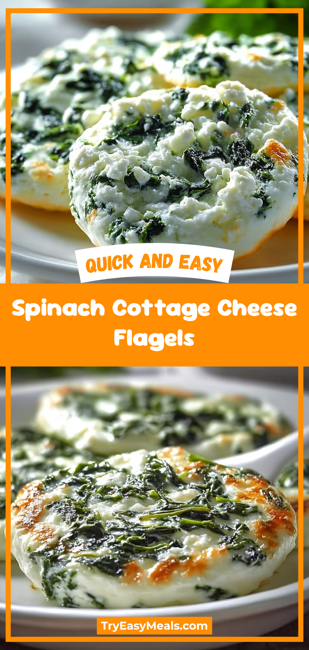 Spinach Cottage Cheese Flagels
