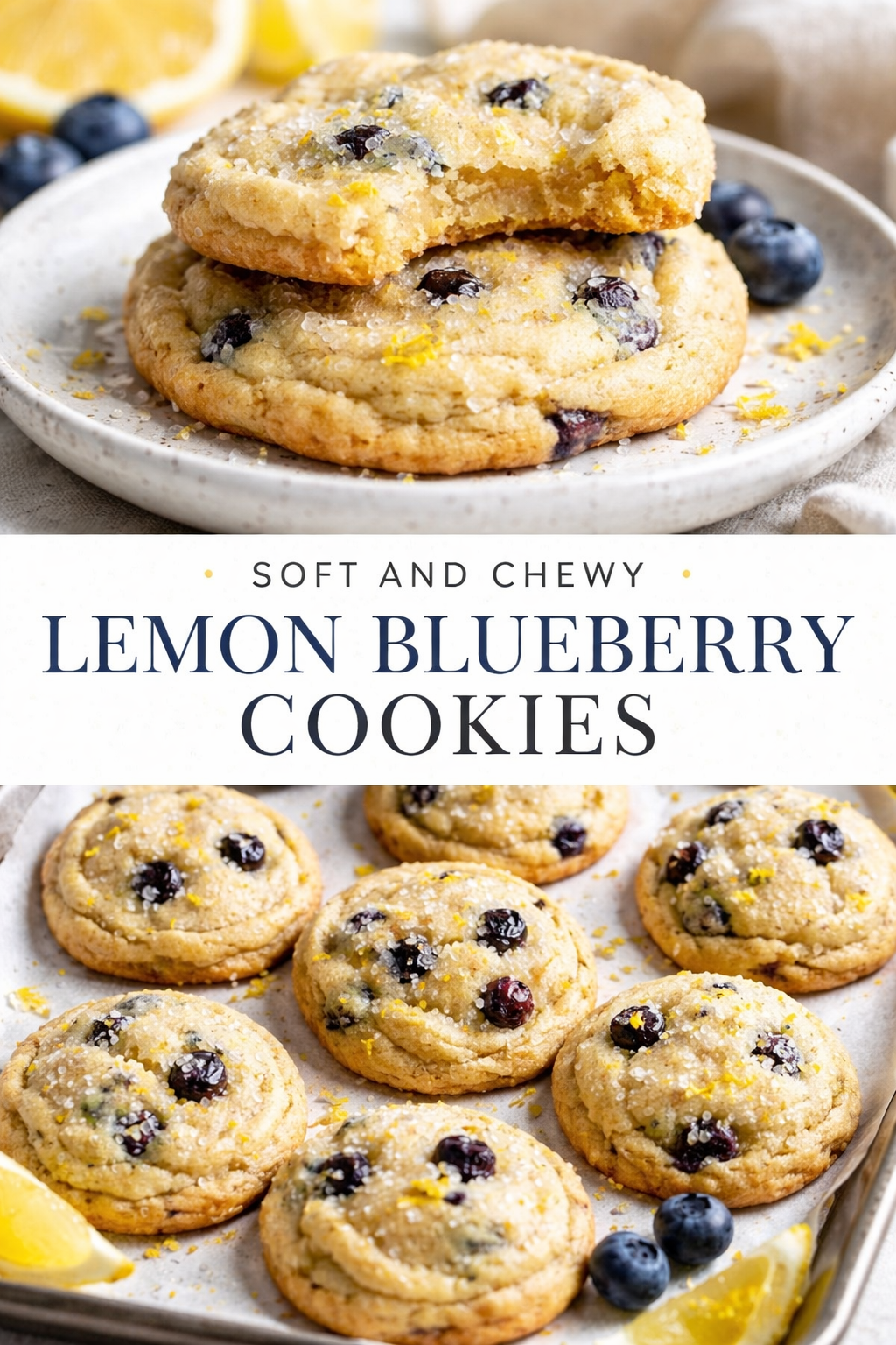 Soft and Chewy Lemon Blueberry Cookies