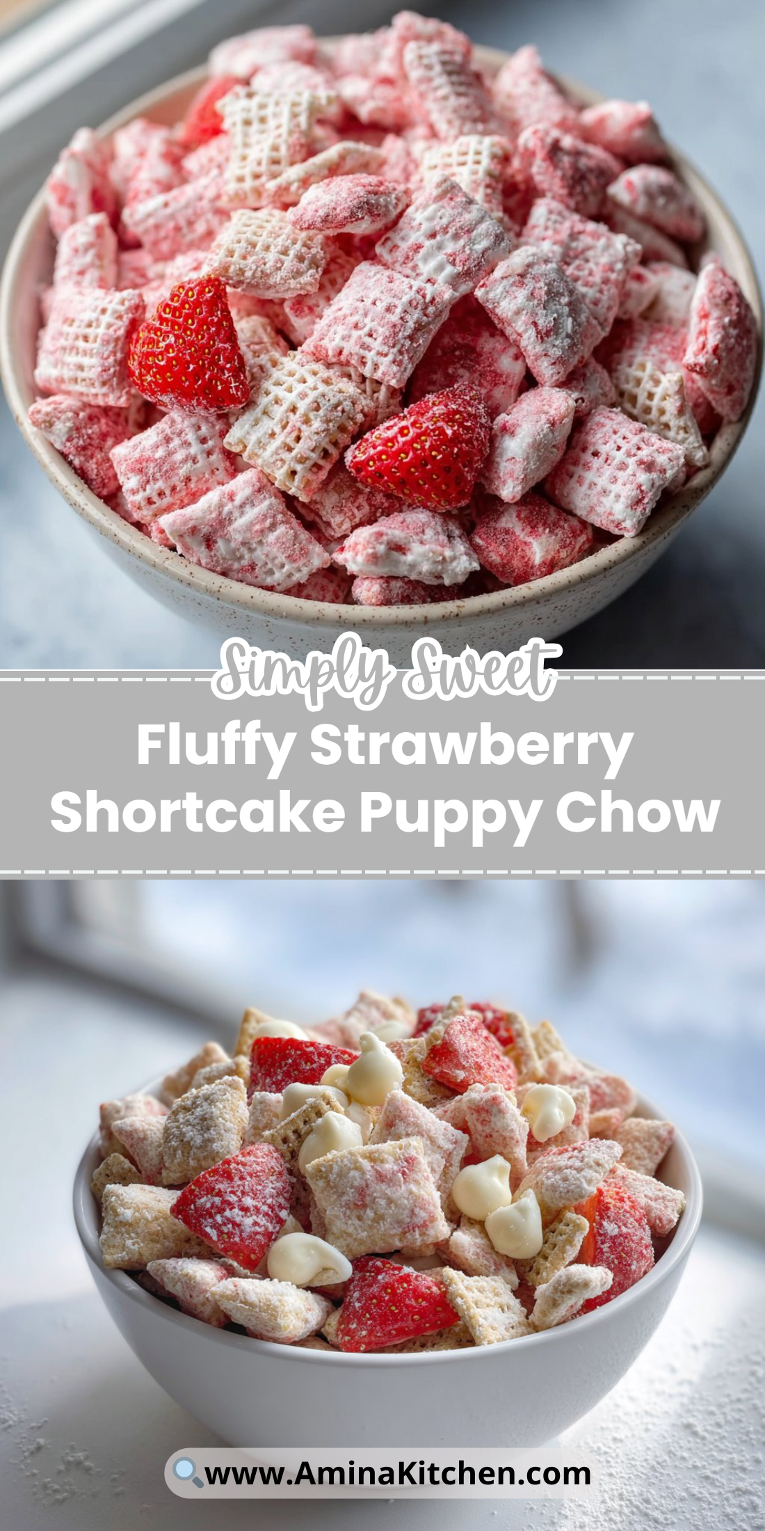 Fluffy Strawberry Shortcake Puppy Chow