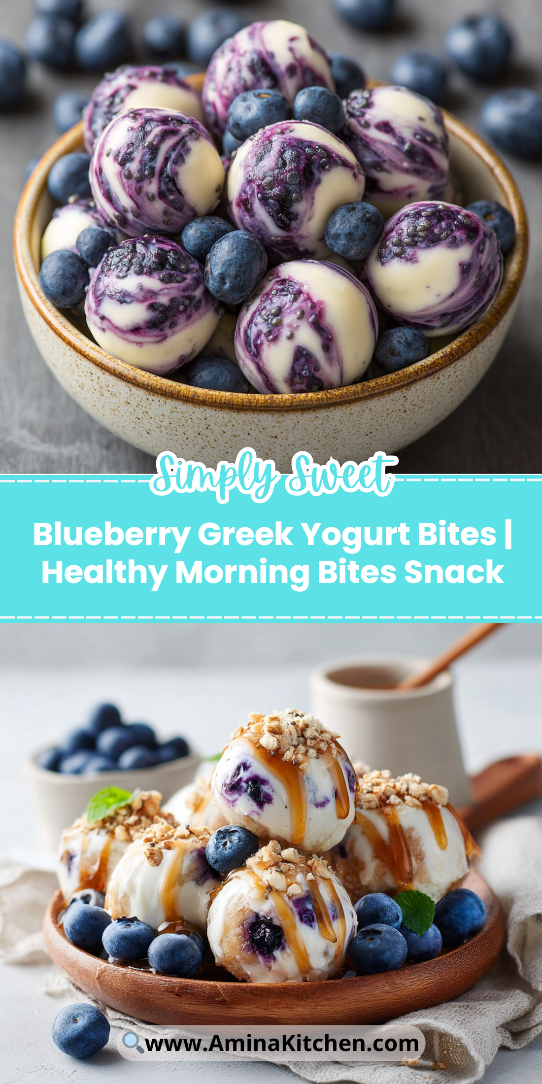 Blueberry Greek Yogurt Bites | Healthy Morning Bites Snack