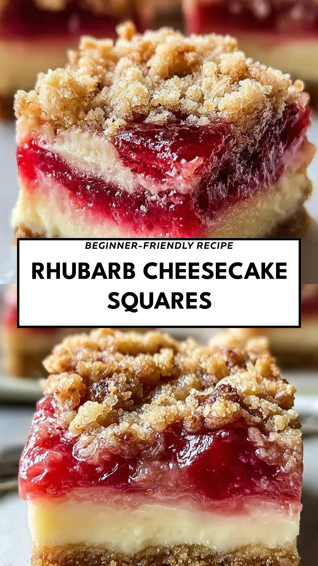 Rhubarb Cheesecake Squares