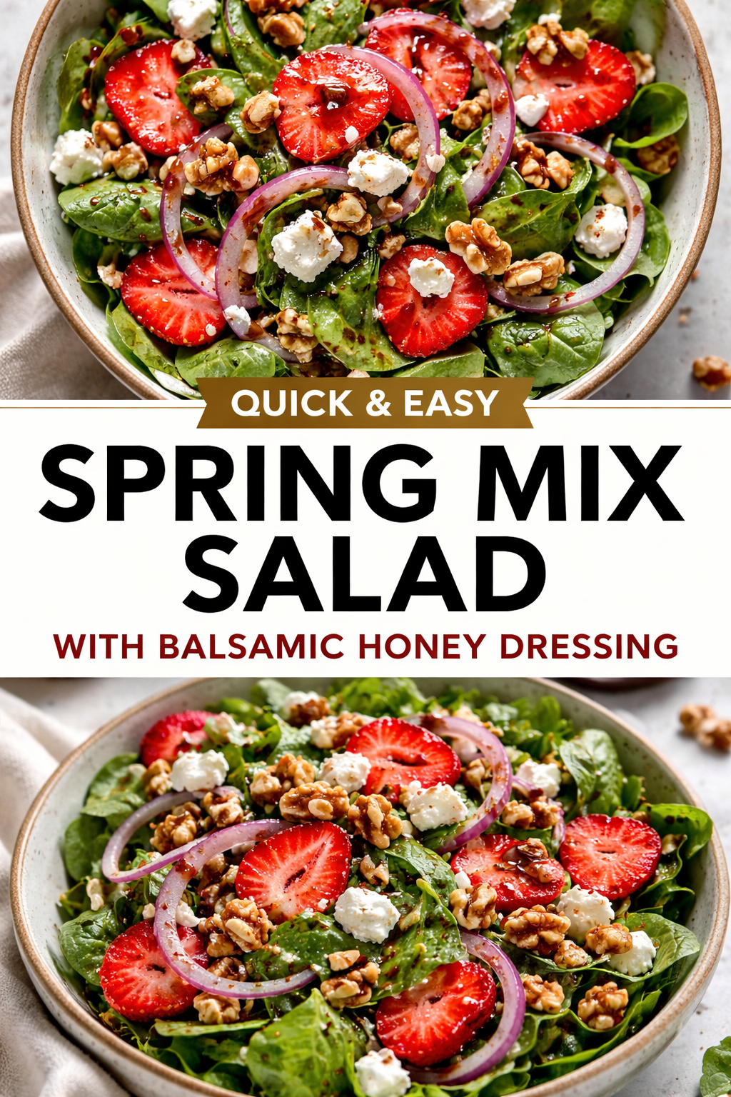 Spring Mix Salad with Balsamic Honey Dressing