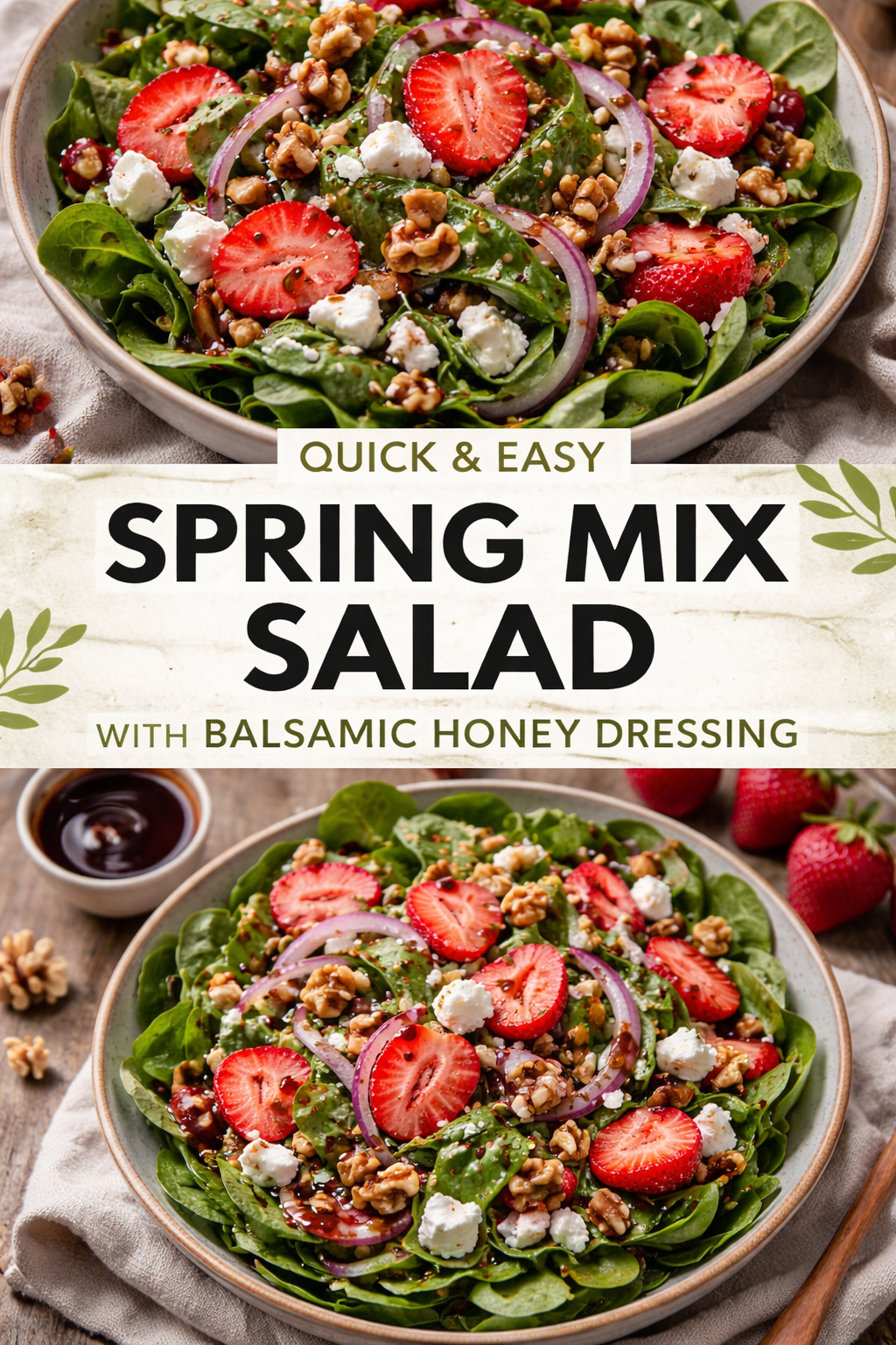 Spring Mix Salad with Balsamic Honey Dressing