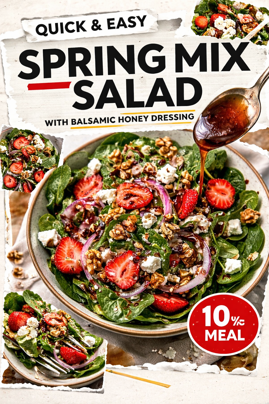 Spring Mix Salad with Balsamic Honey Dressing