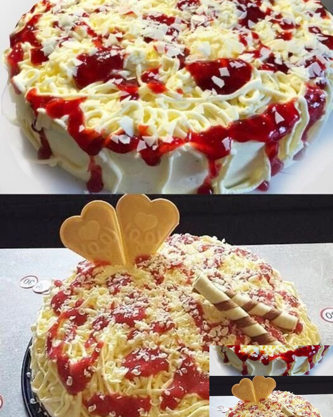 Erdbeer Spaghettieis Torte