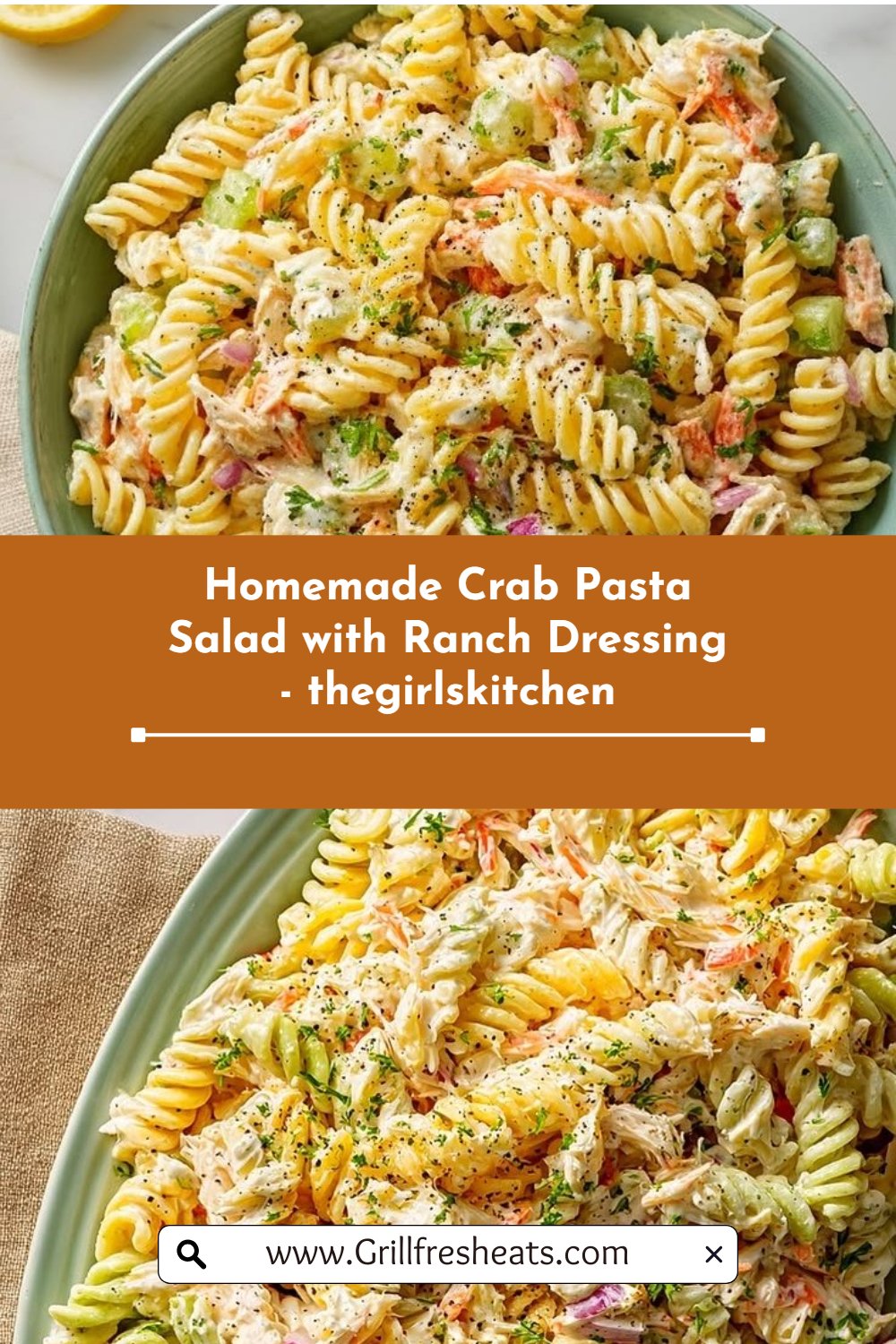 Homemade Crab Pasta Salad with Ranch Dressing - thegirlskitchen 1 Homemade Crab Pasta Salad with Ranch Dressing - thegirlskitchen