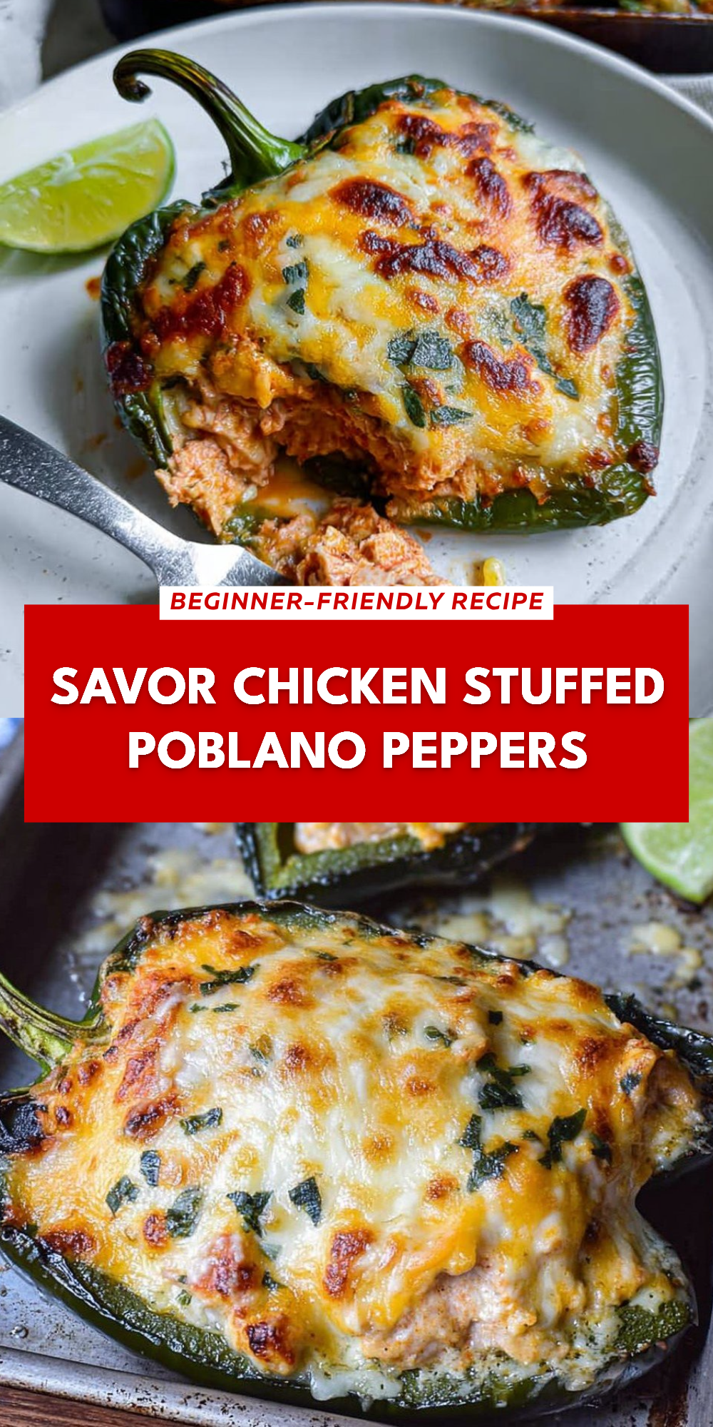 Savor Chicken Stuffed Poblano Peppers