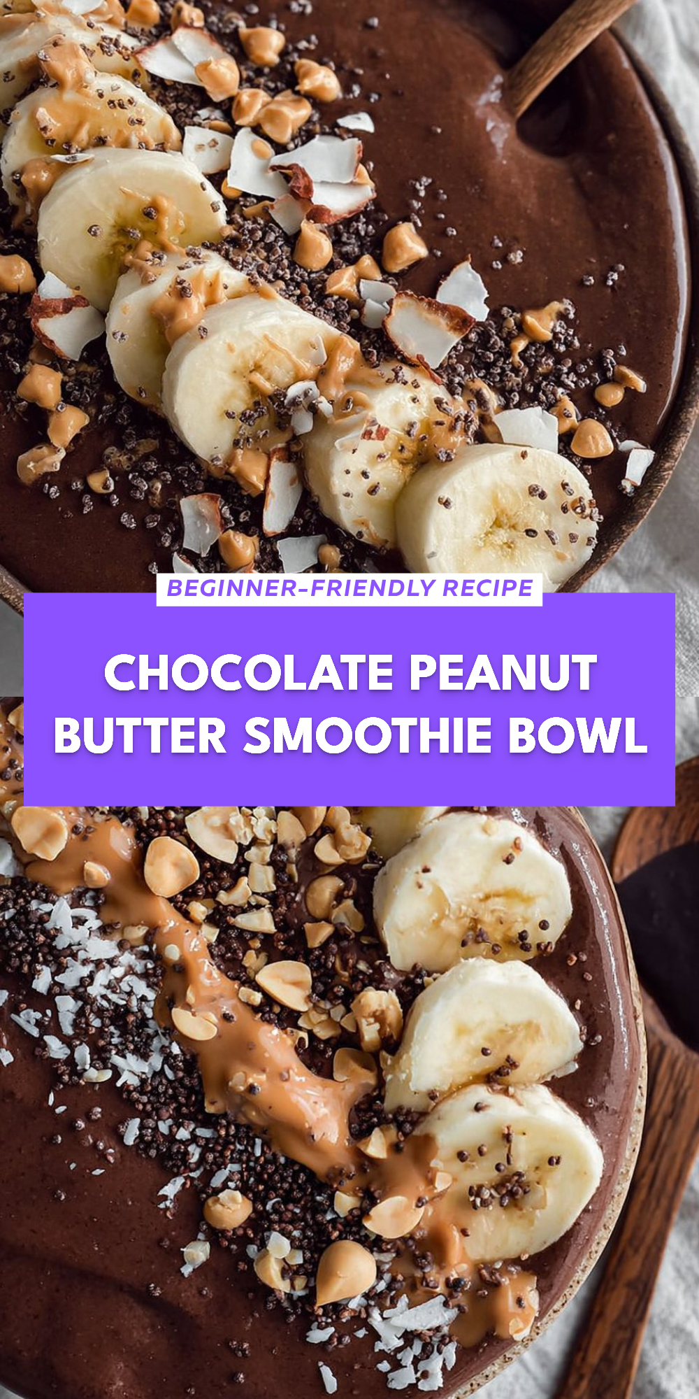 Chocolate Peanut Butter Smoothie Bowl