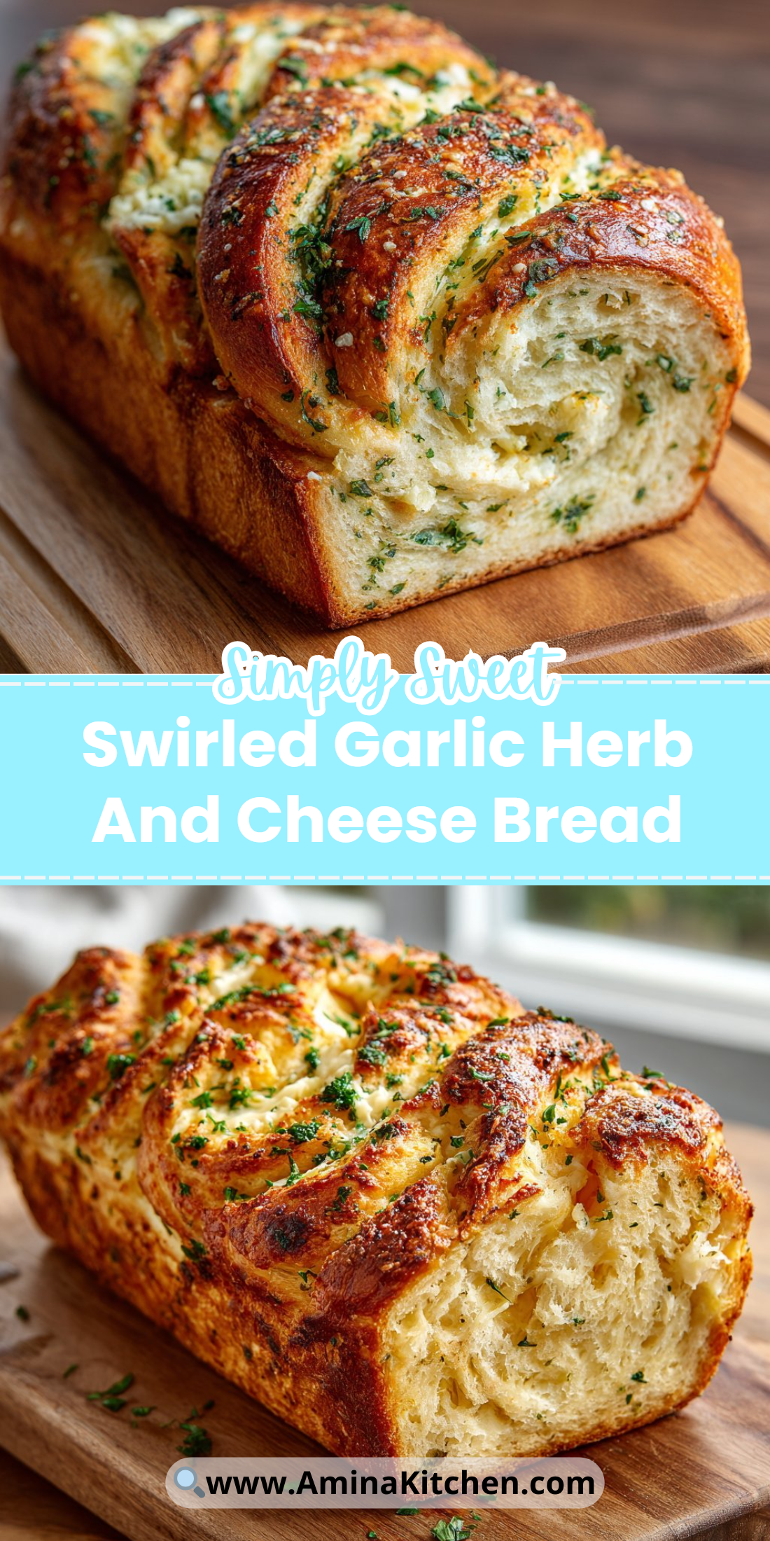 Swirled Garlic Herb And Cheese Bread
