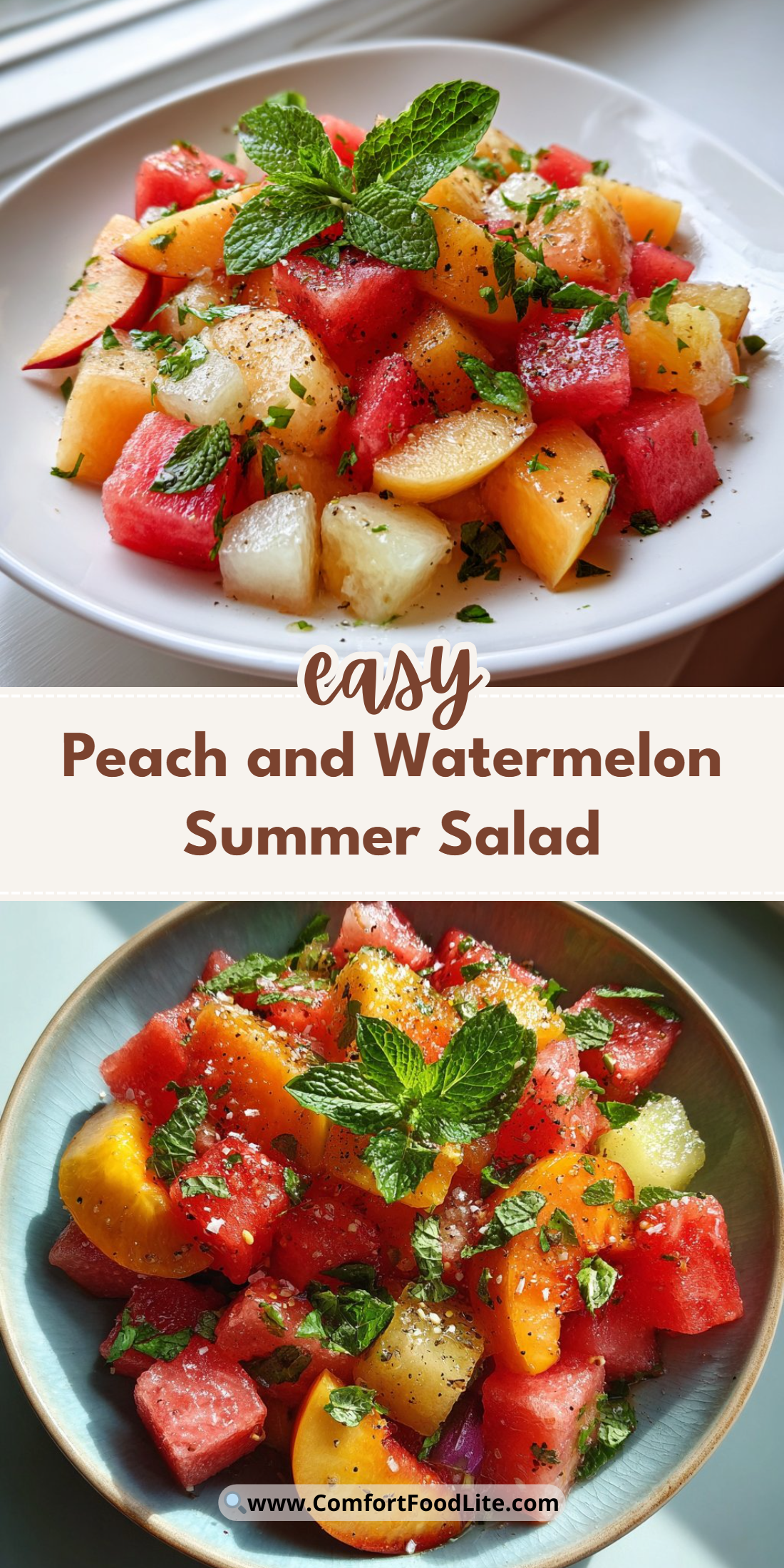 Peach and Watermelon Summer Salad