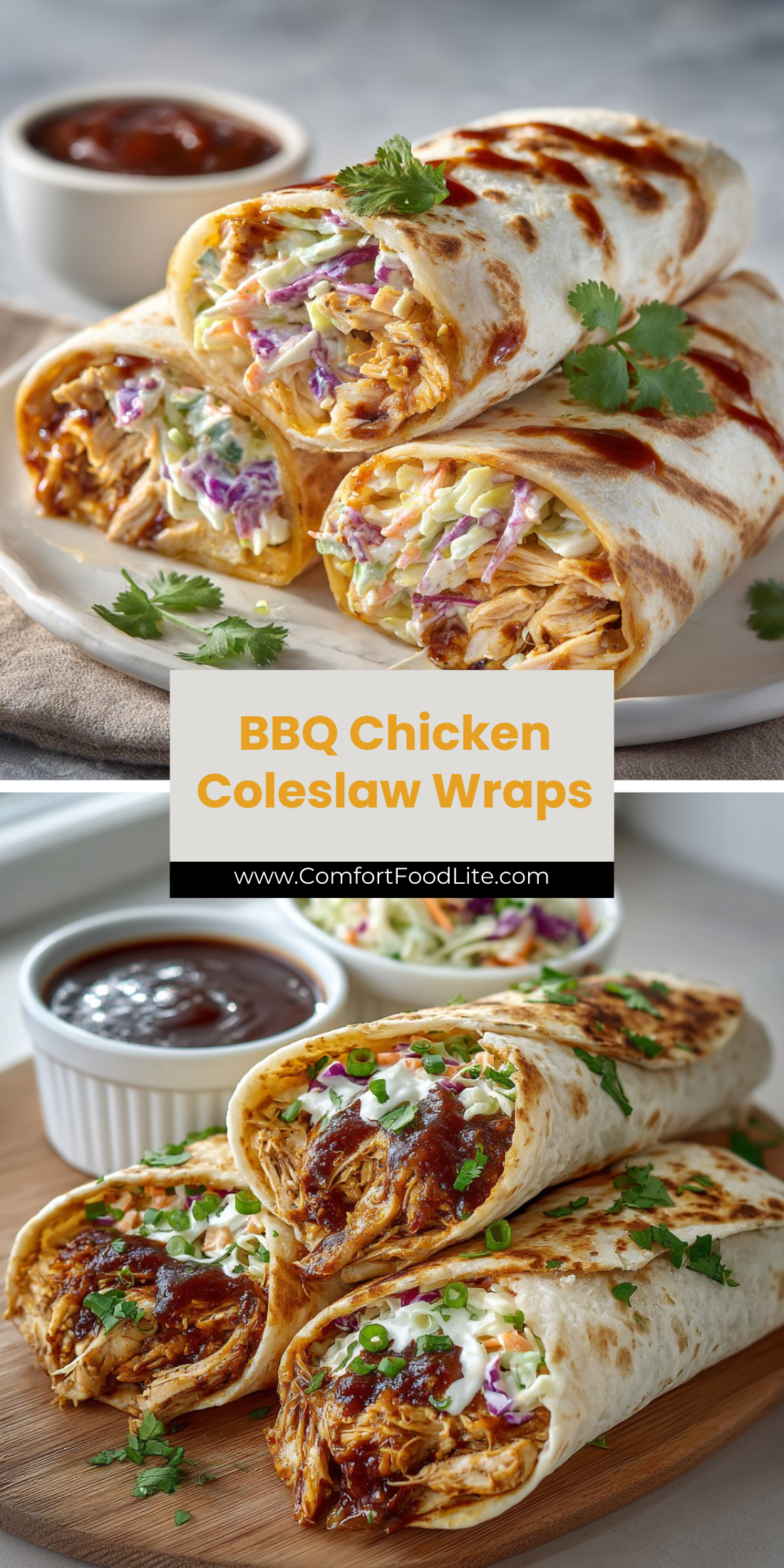 BBQ Chicken Coleslaw Wraps