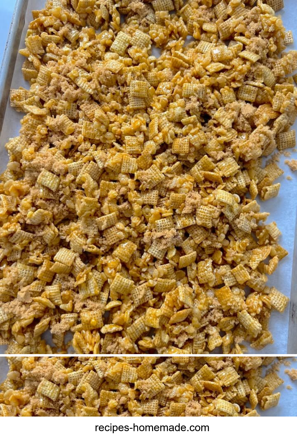 I brought in three big bags of this stuff to my office party and had to send out an office wide email with the recipe because everyone LOVED it so much. I can't believe how fast it disappeared, I thought...