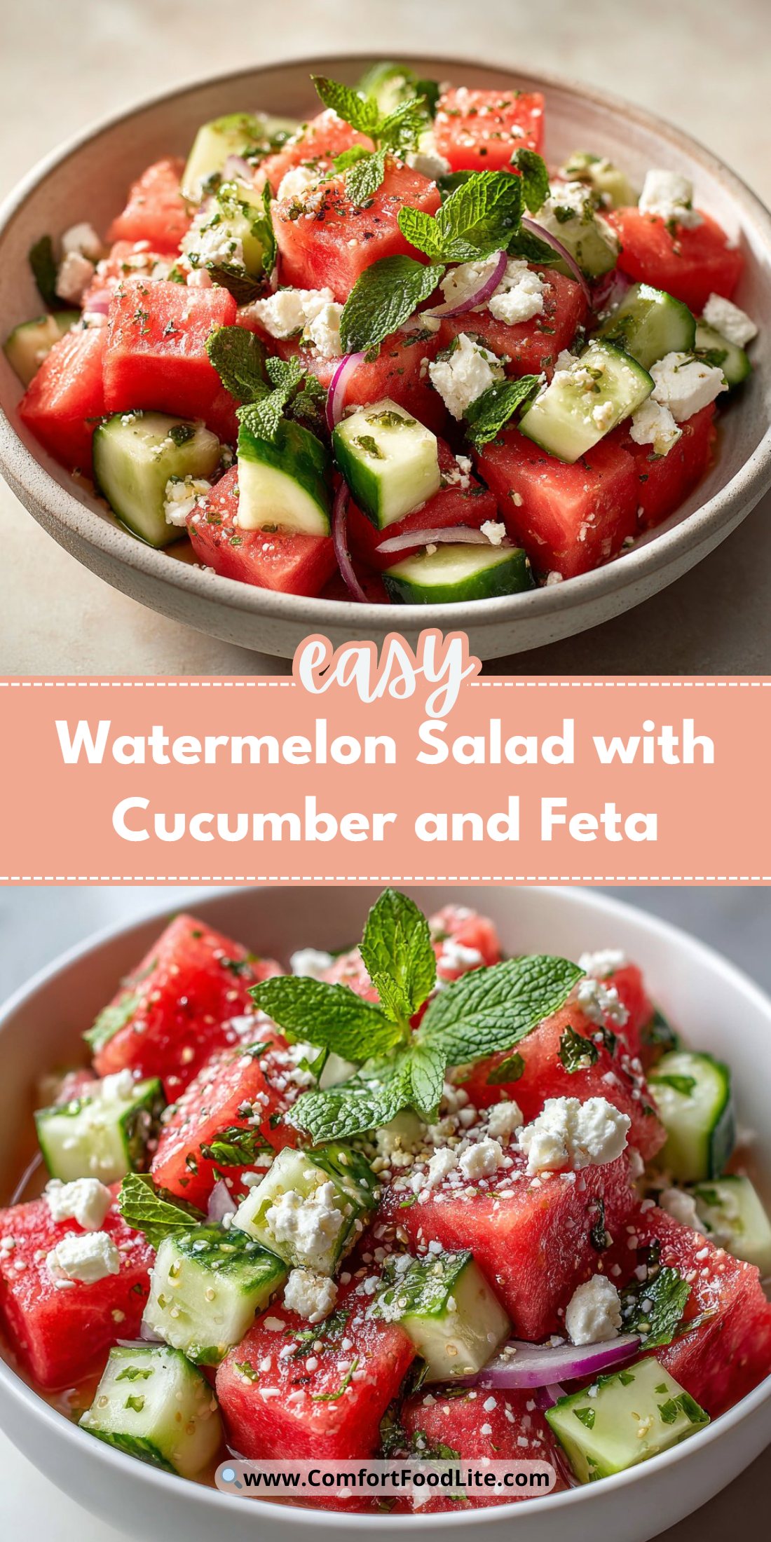 Watermelon Salad with Cucumber and Feta