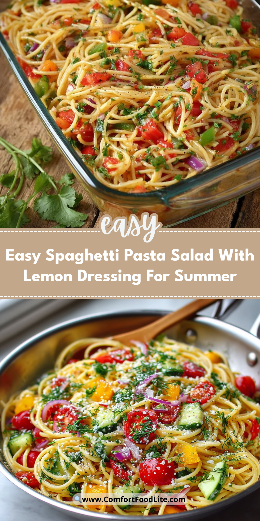 Easy Spaghetti Pasta Salad With Lemon Dressing For Summer