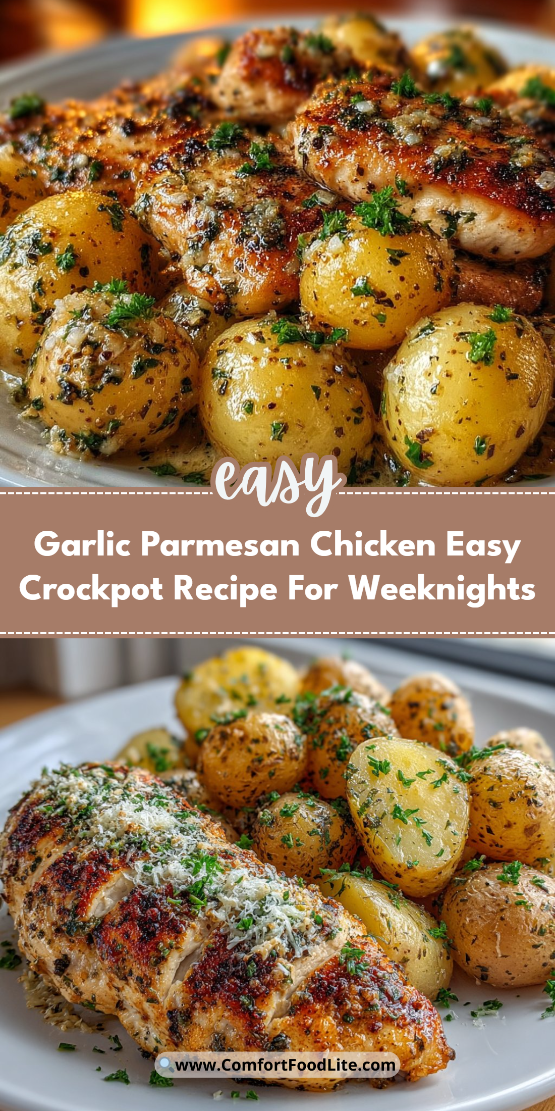 Garlic Parmesan Chicken Easy Crockpot Recipe For Weeknights