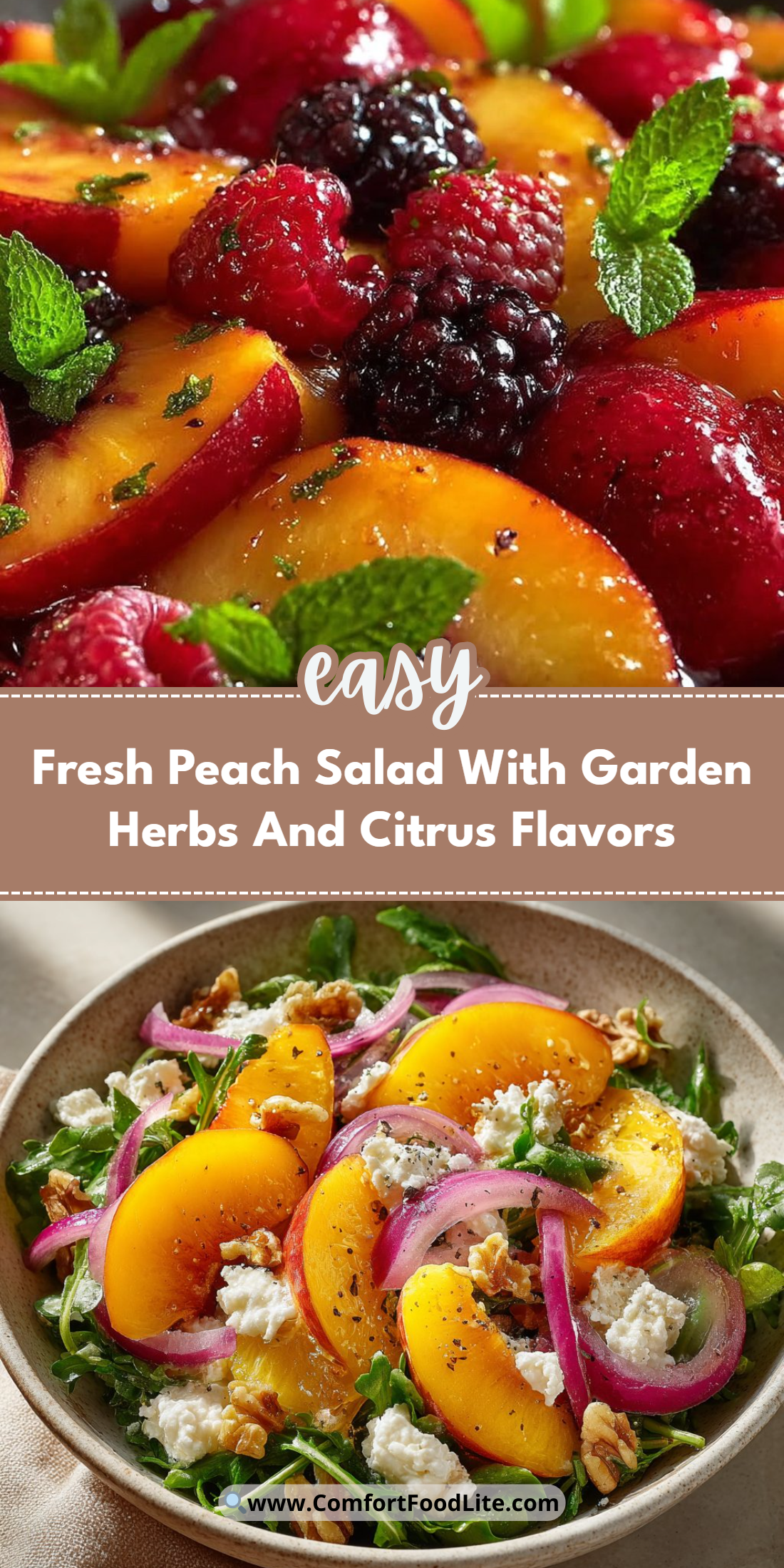 Fresh Peach Salad With Garden Herbs And Citrus Flavors